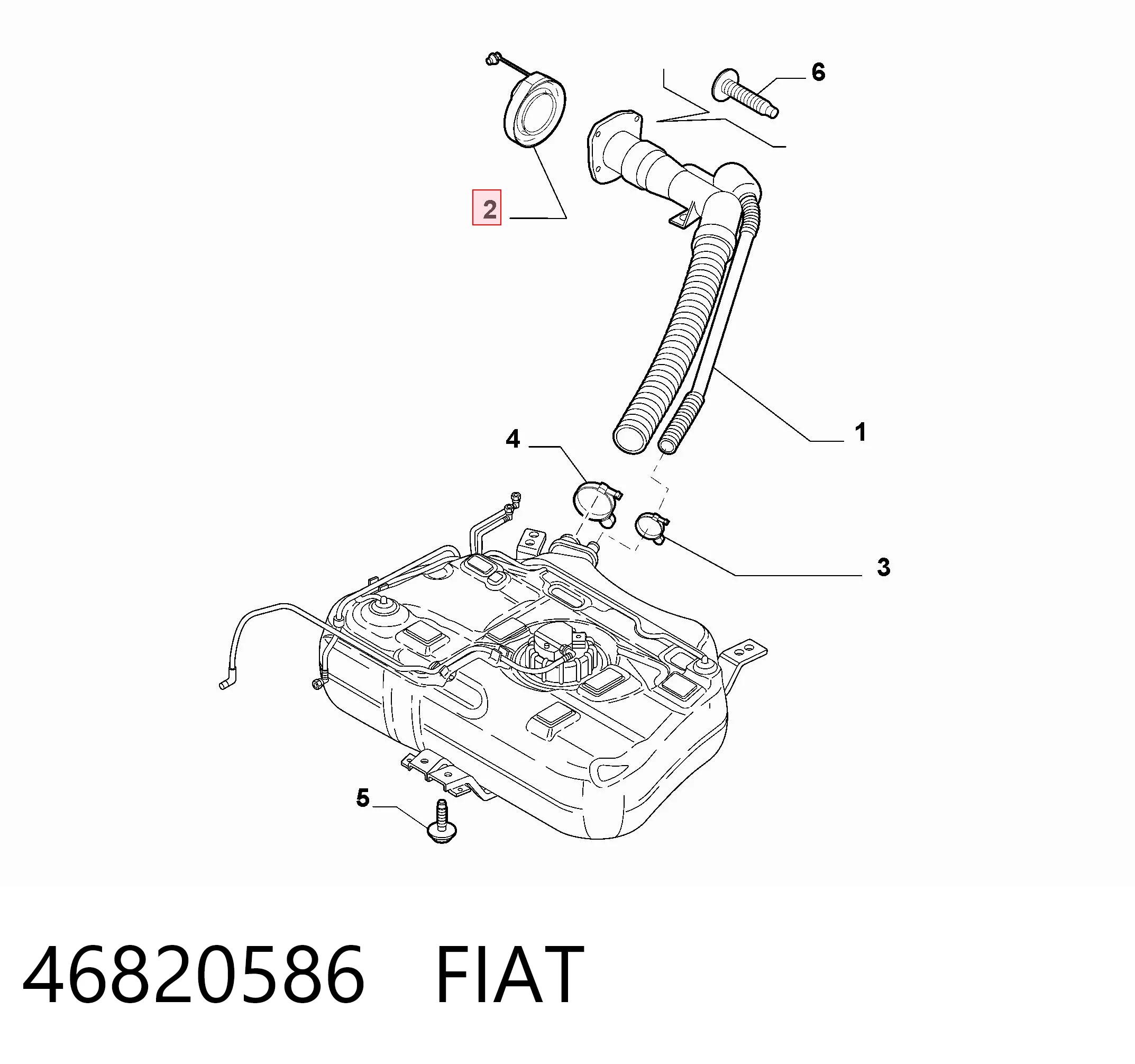 46820586 Fiat/Alfa/Lancia Korek wlewu paliwa