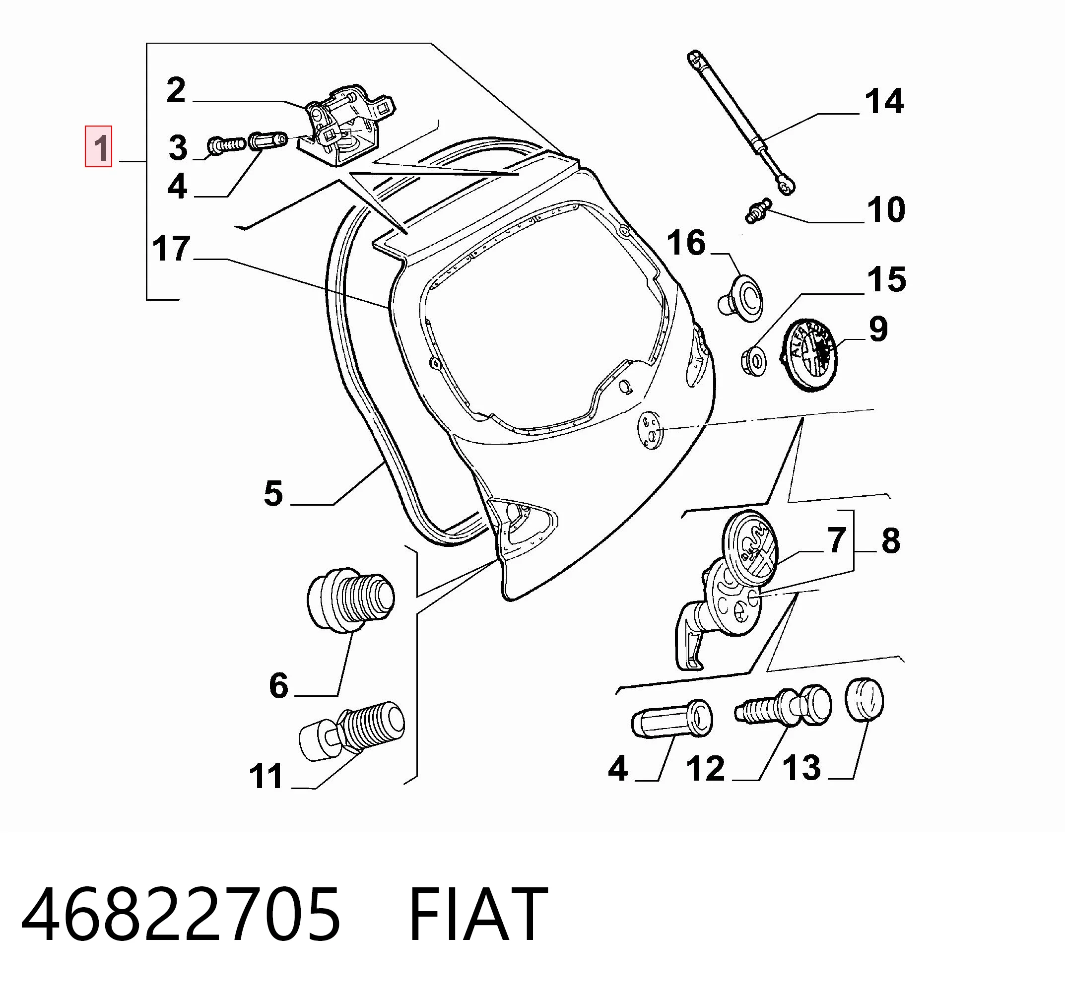 Drzwi tylne (bagażnika 3/5) Alfa Romeo 147 hatchback (937) (2001 - 2010) cena, od 223,77 USD