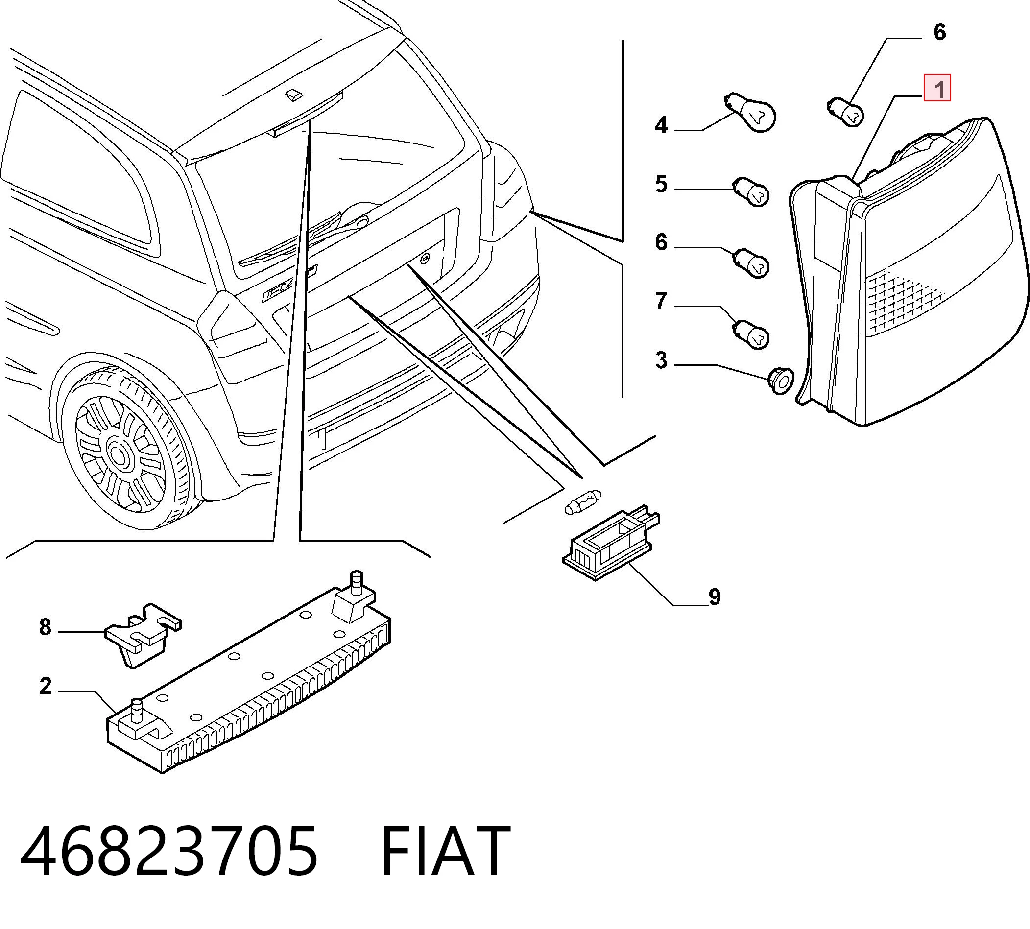 Lampa zespolona tylna prawa do Fiat Stilo  192