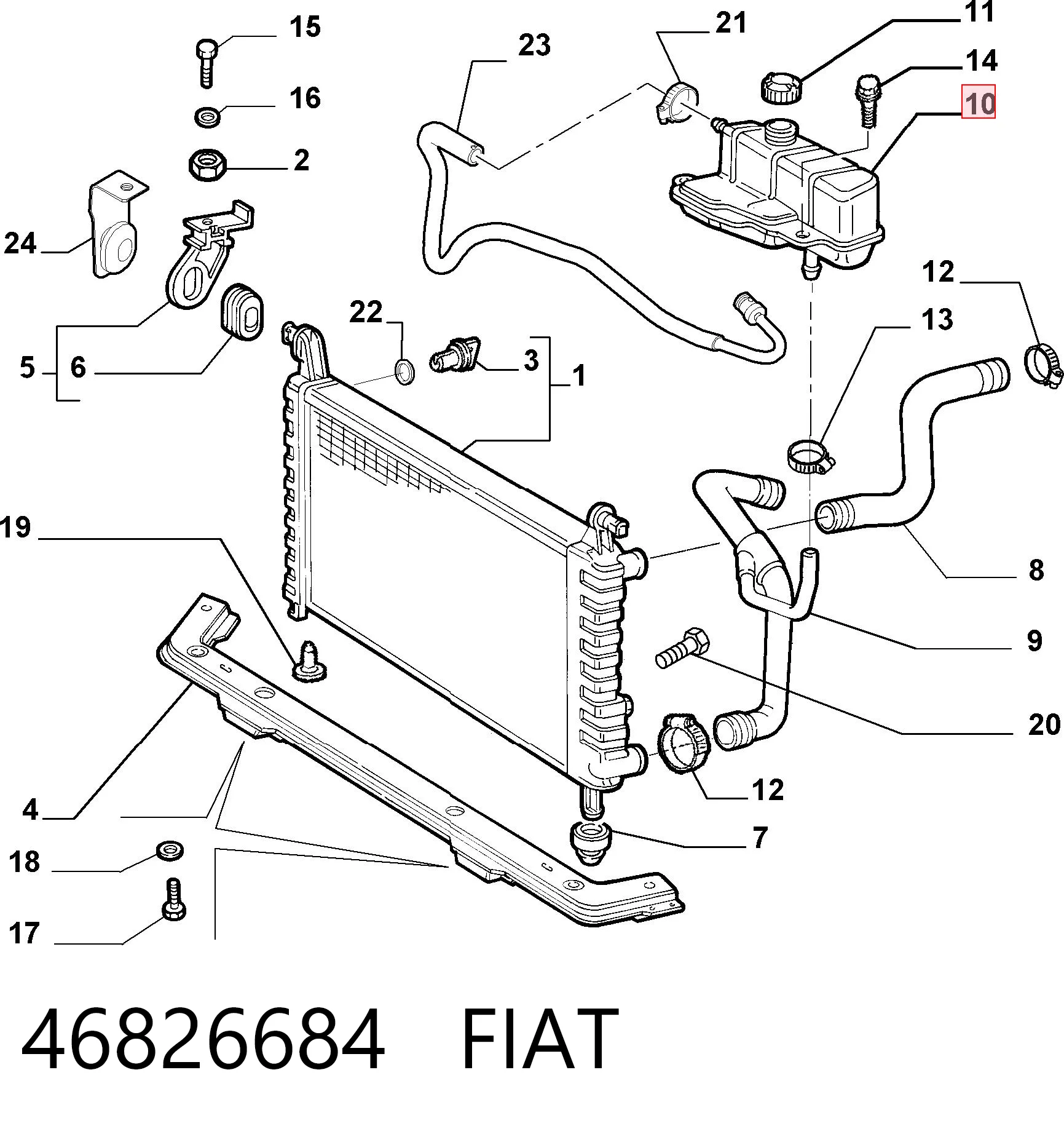 46826684 Fiat/Alfa/Lancia Zbiorniczek wyrównawczy układu chłodzenia
