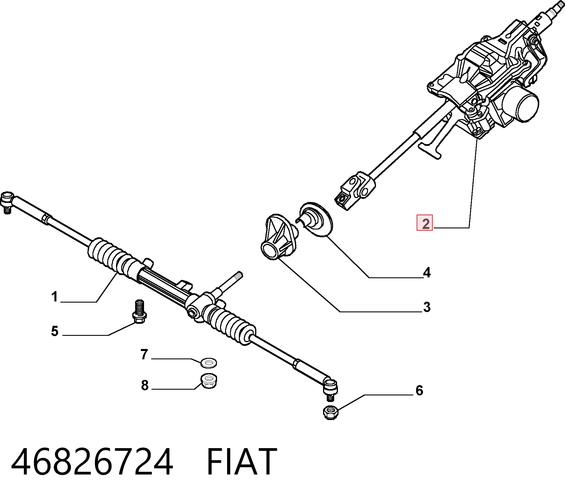 Kolumna (wał) kierownicza (kierownicy) do Fiat Stilo  192