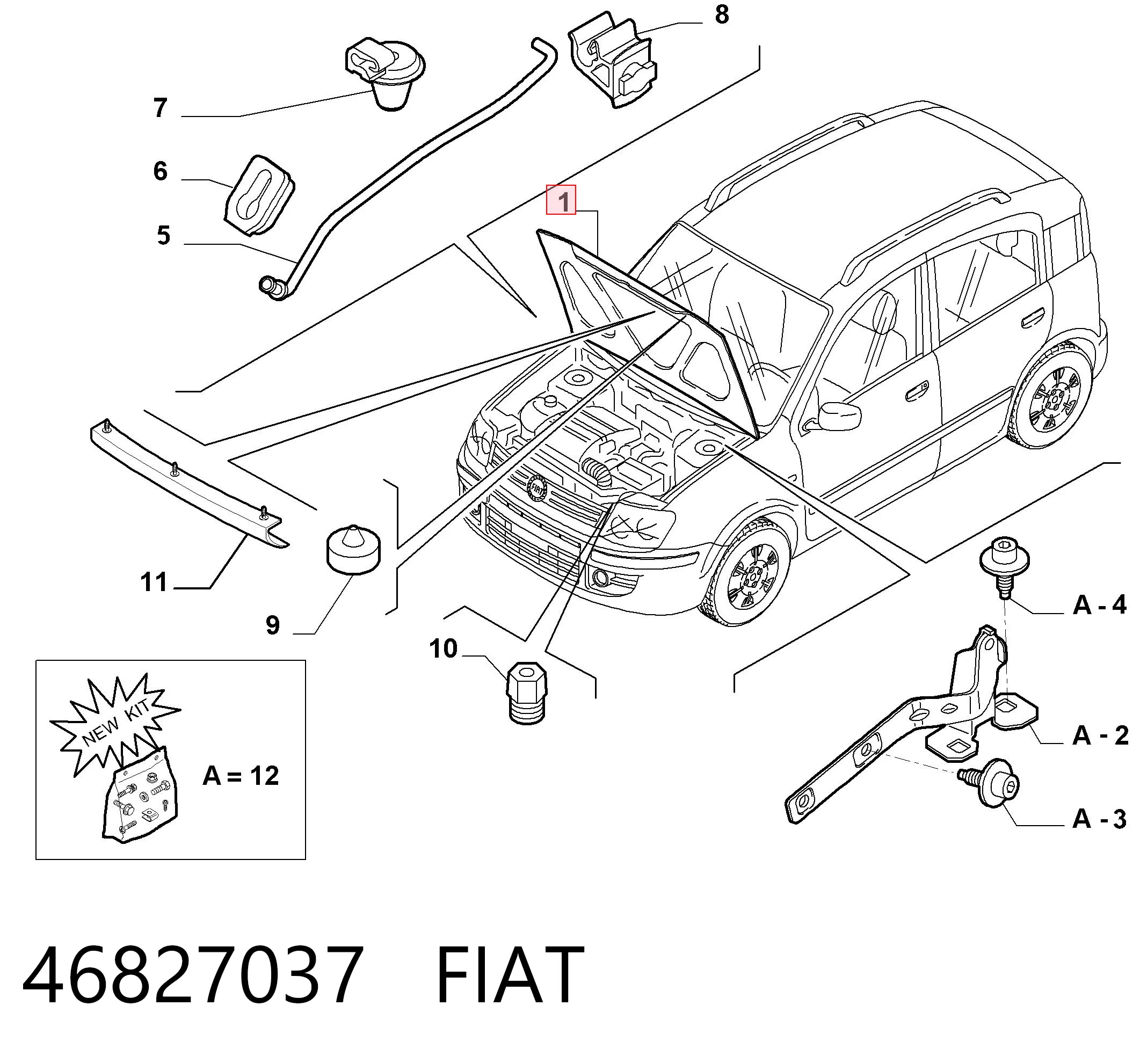  Maska silnika Fiat Panda 2