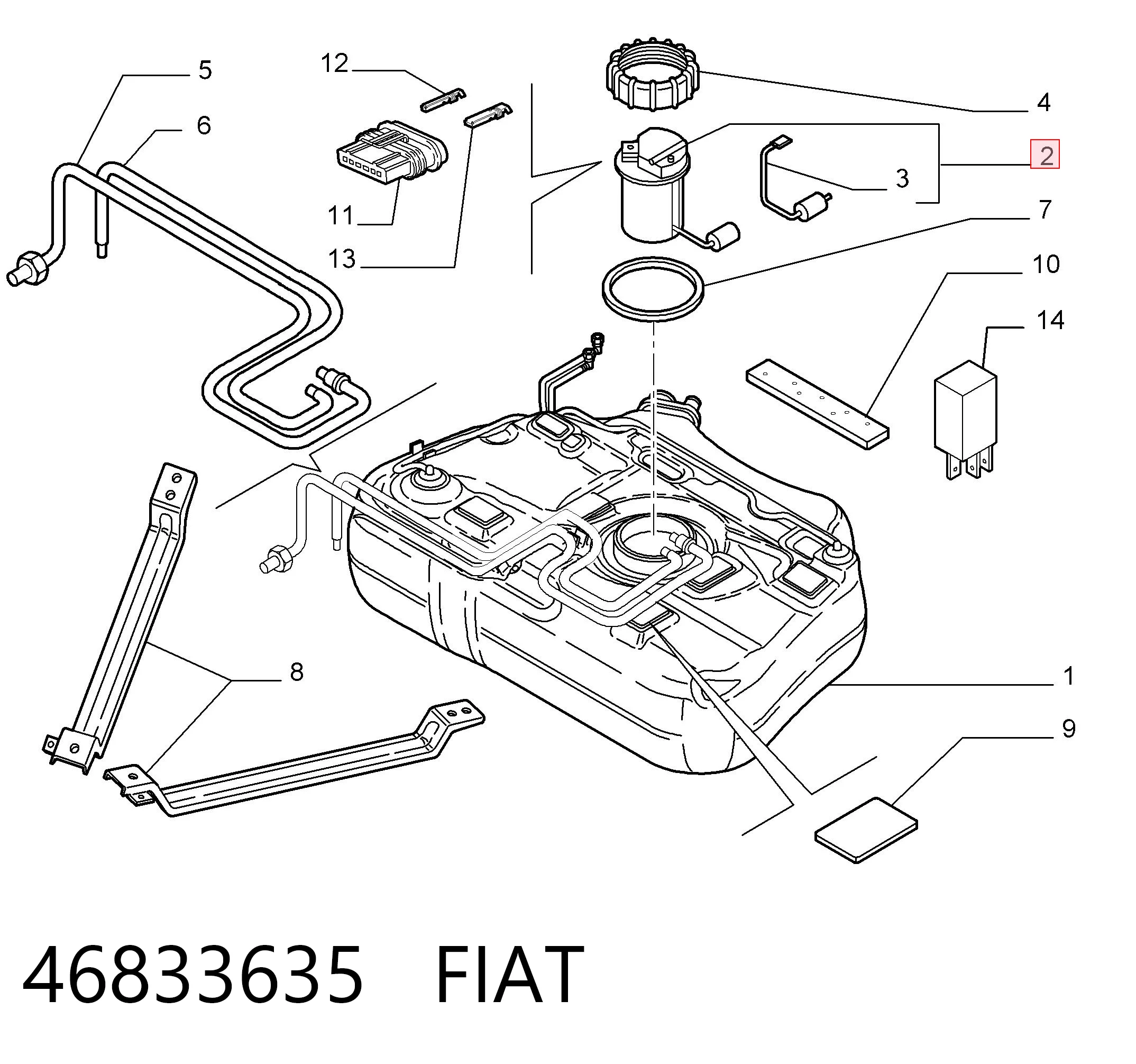  Moduł pompy paliwowej z czujnikiem poziomu paliwa Fiat Stilo 