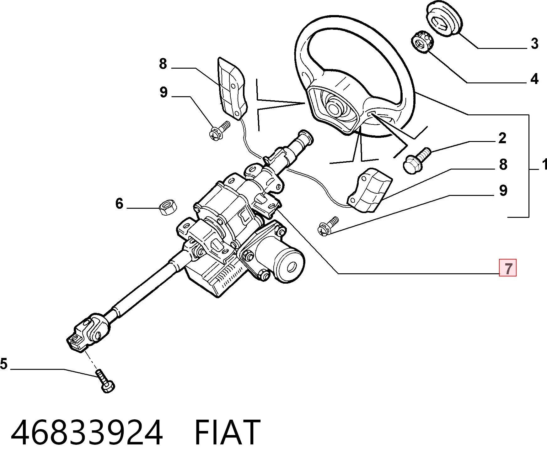 Kolumna (wał) kierownicza (kierownicy) Fiat Punto II hatchback (188) (1999 - 2012) cena, od 134,31 USD