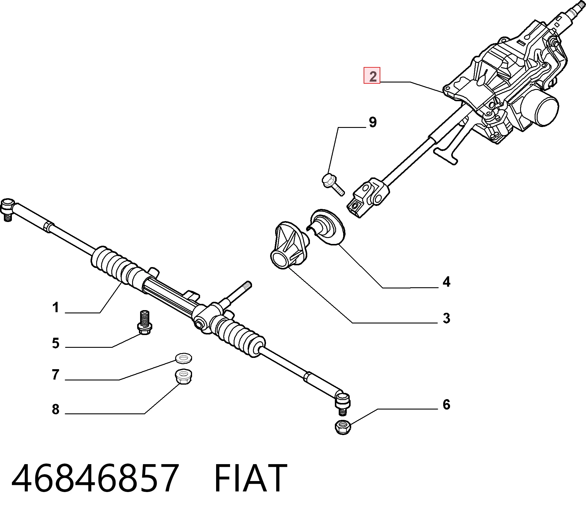 Kolumna (wał) kierownicza (kierownicy) Fiat Stilo hatchback (192) (2001 - 2006) cena, od 130,84 USD