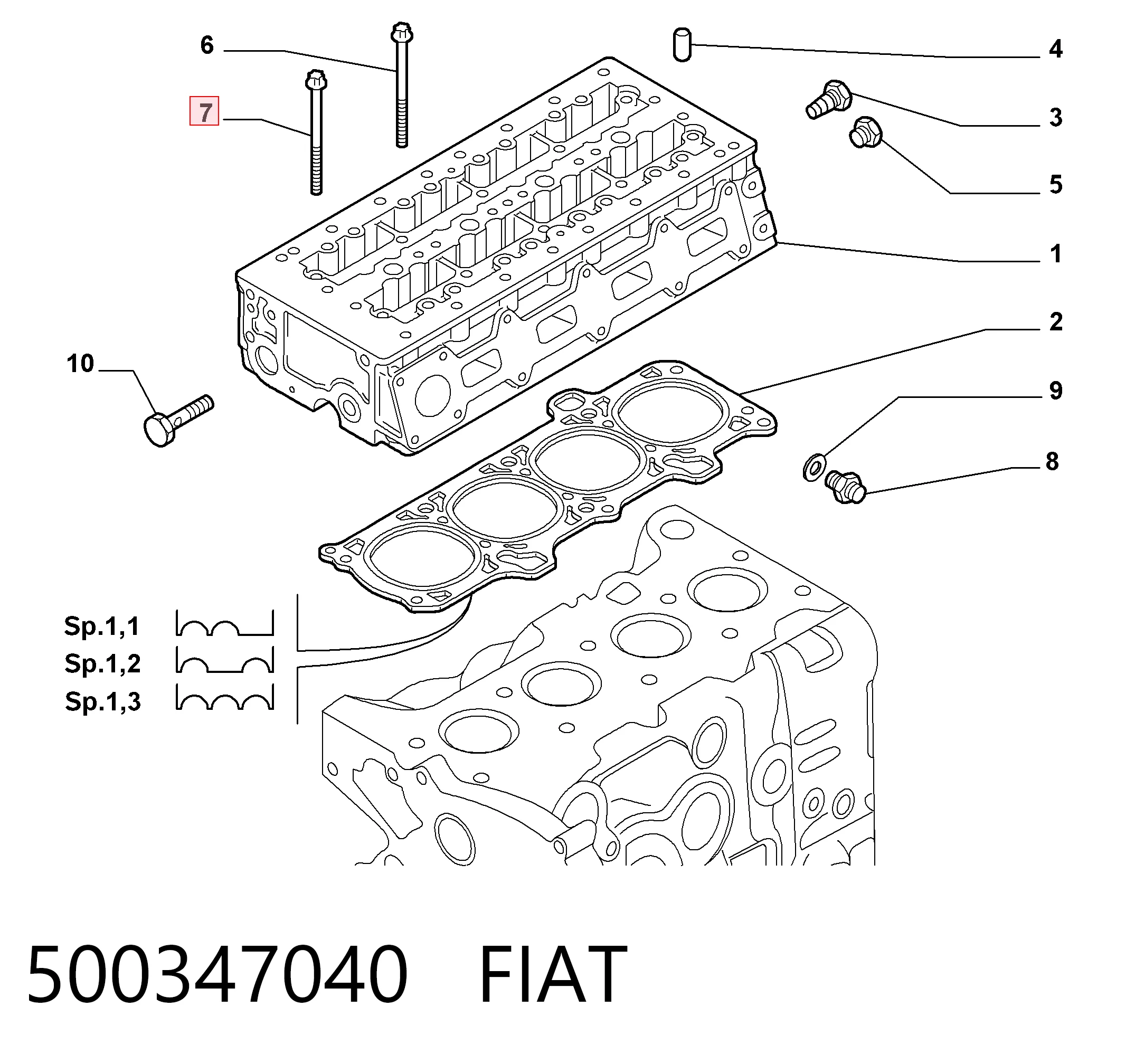 Śruba głowicy cylindrów Fiat Ducato III awangarda (250) (2006 - 2026) cena, od 47,44 USD