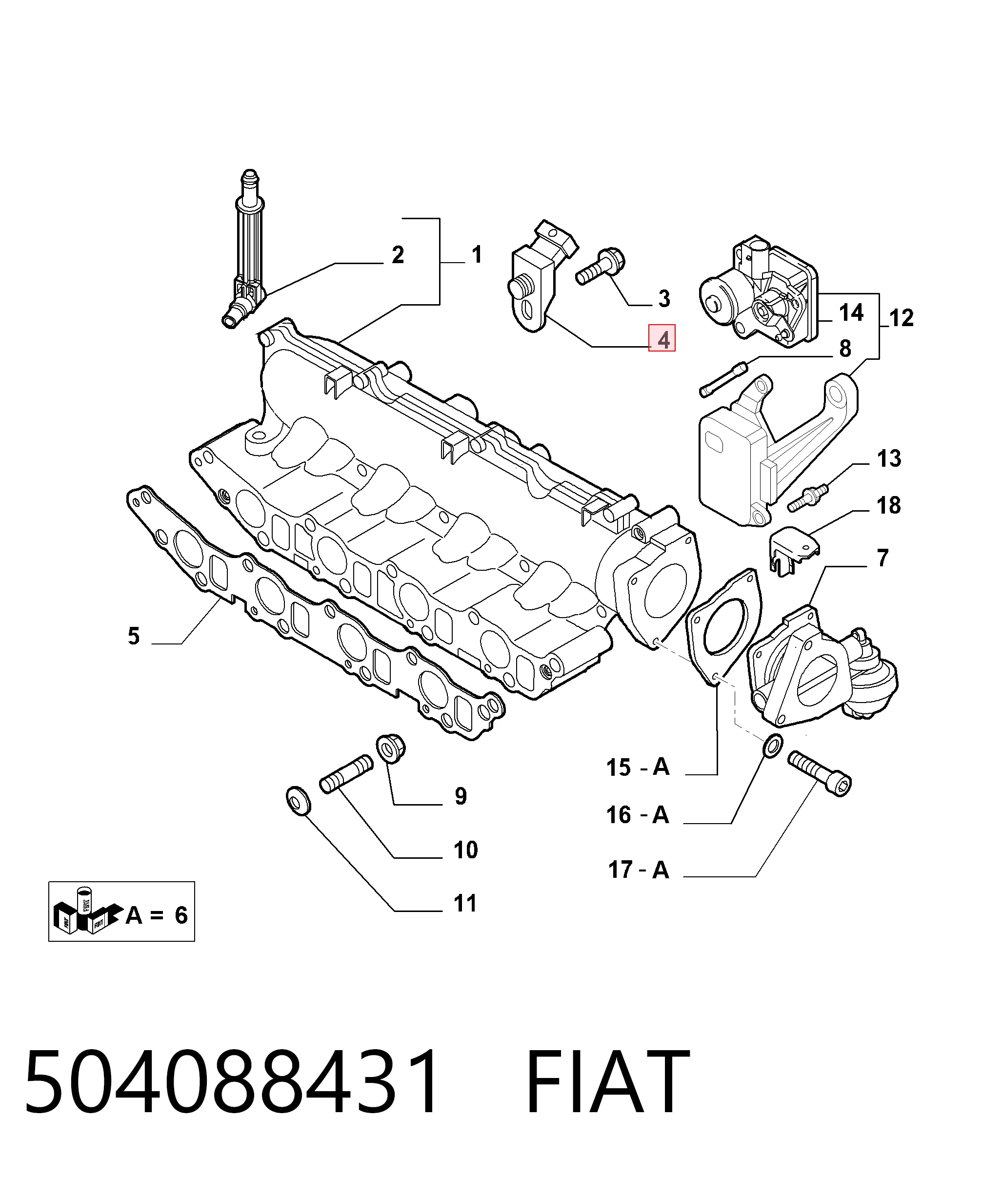 504088431 Fiat/Alfa/Lancia Czujnik ciśnienia w kolektorze ssącym, MAP