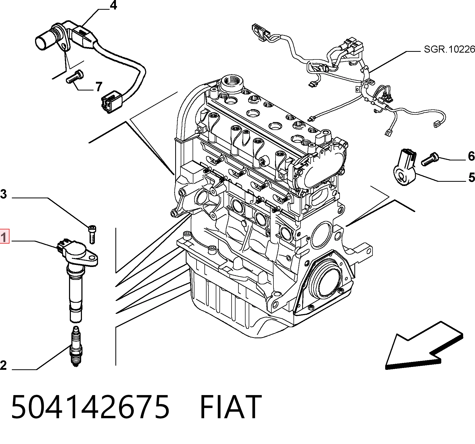 504142675 Fiat/Alfa/Lancia Cewka zapłonowa