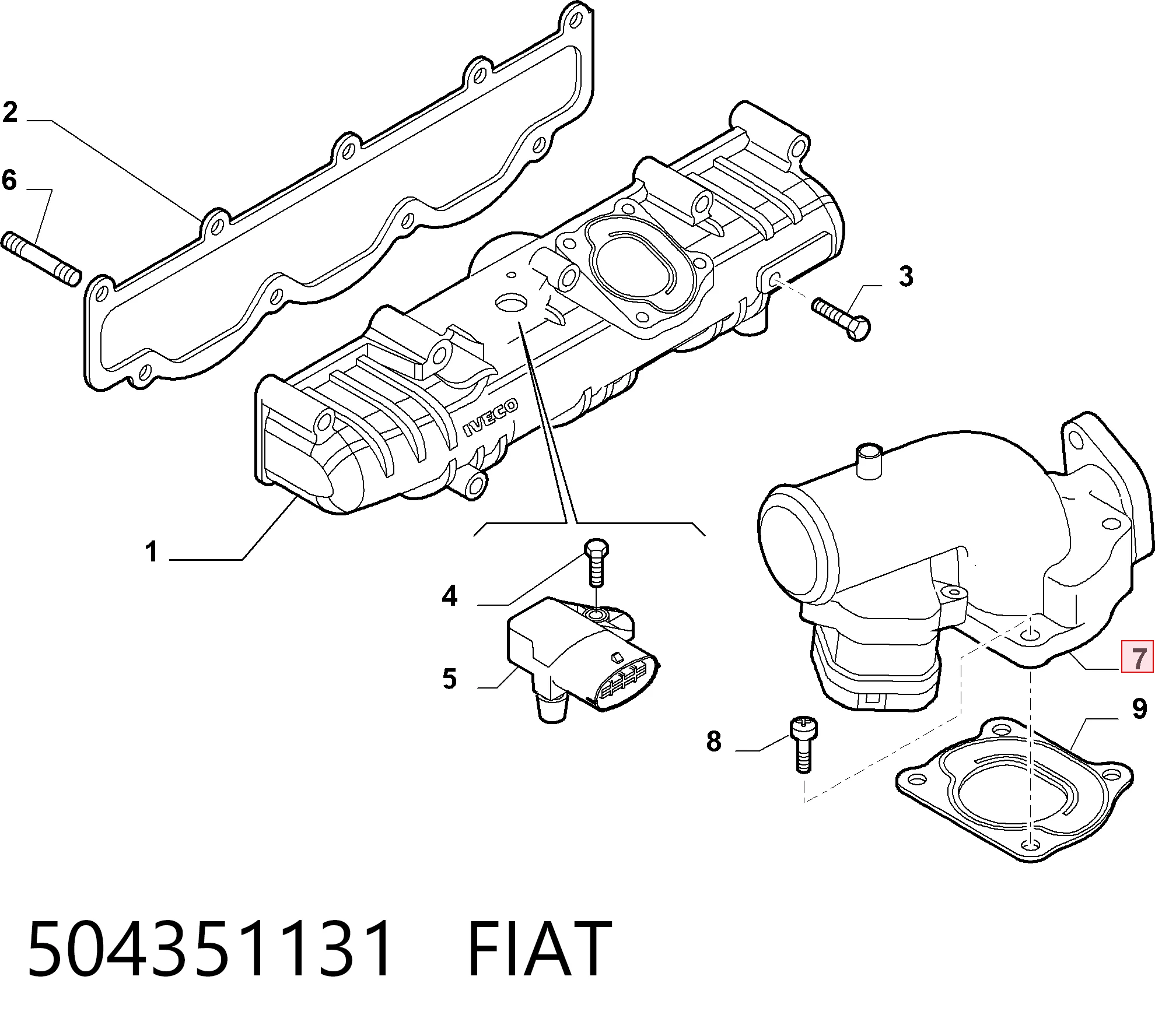 504351131 Fiat/Alfa/Lancia Przepustnica, komplet