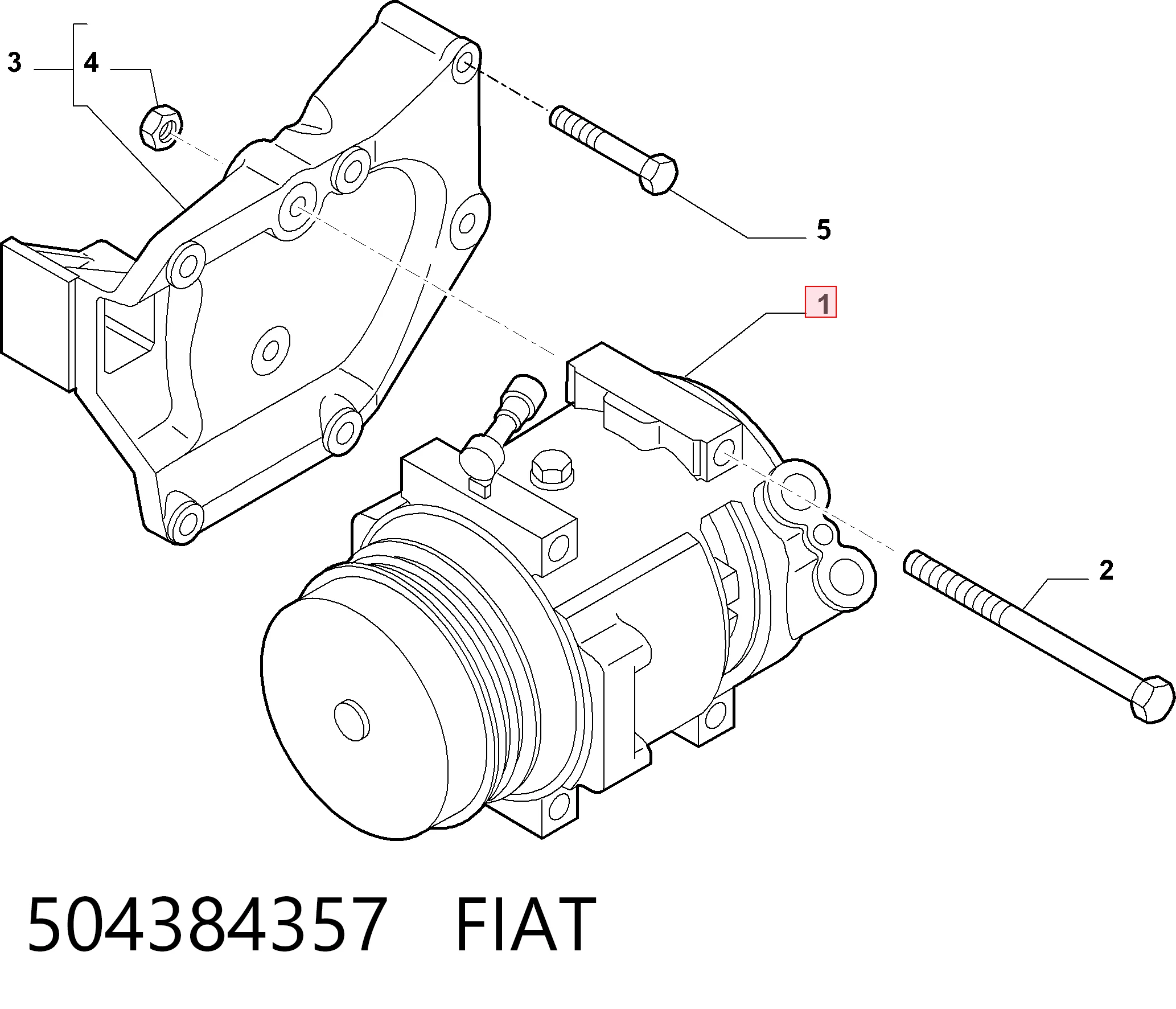 504384357 Fiat/Alfa/Lancia Sprężarka klimatyzacji