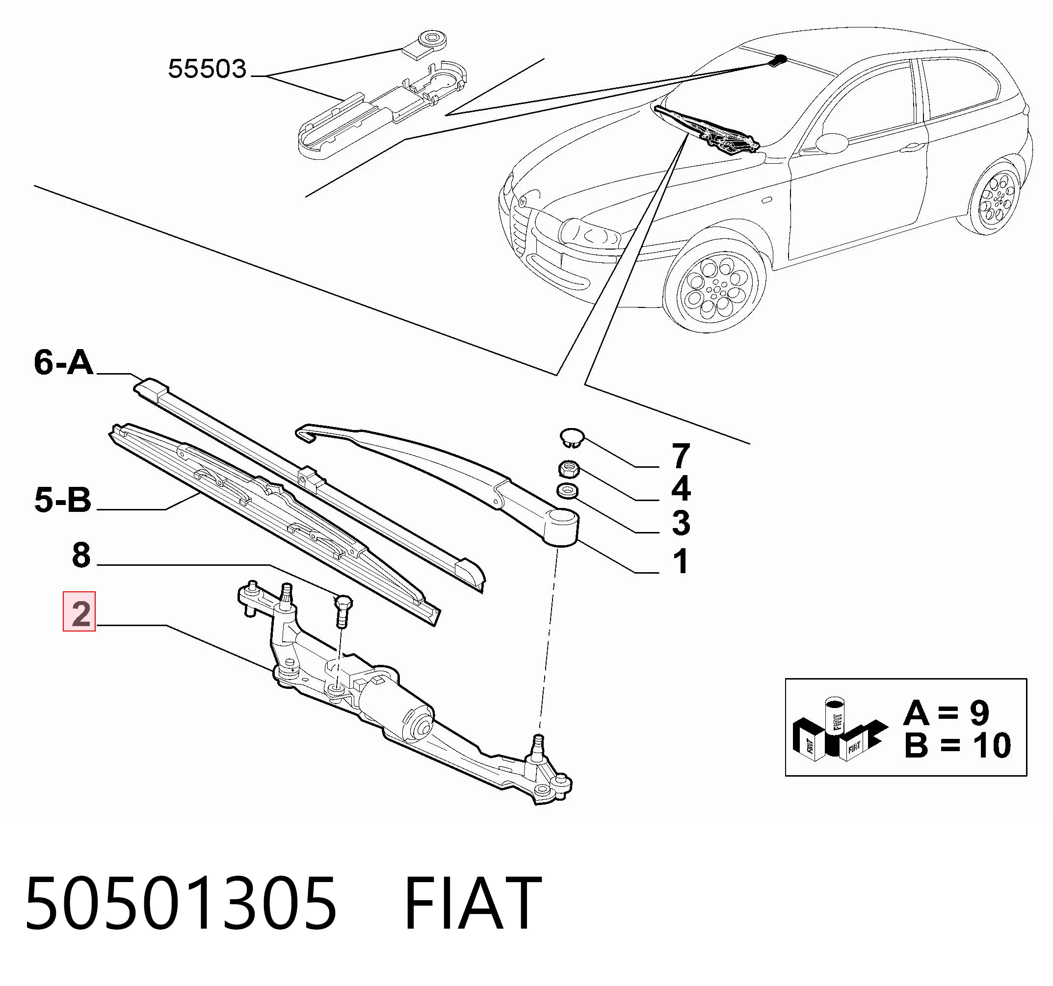 Mechanizm wycieraczek Alfa Romeo 147 hatchback (937) (2001 - 2010) cena, od 36,57 USD