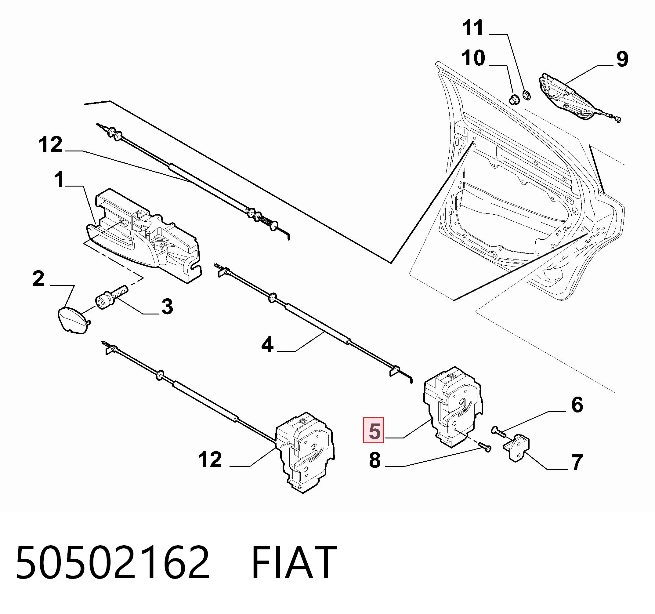 Zamek drzwi tylnych lewych do Alfa Romeo 159  939