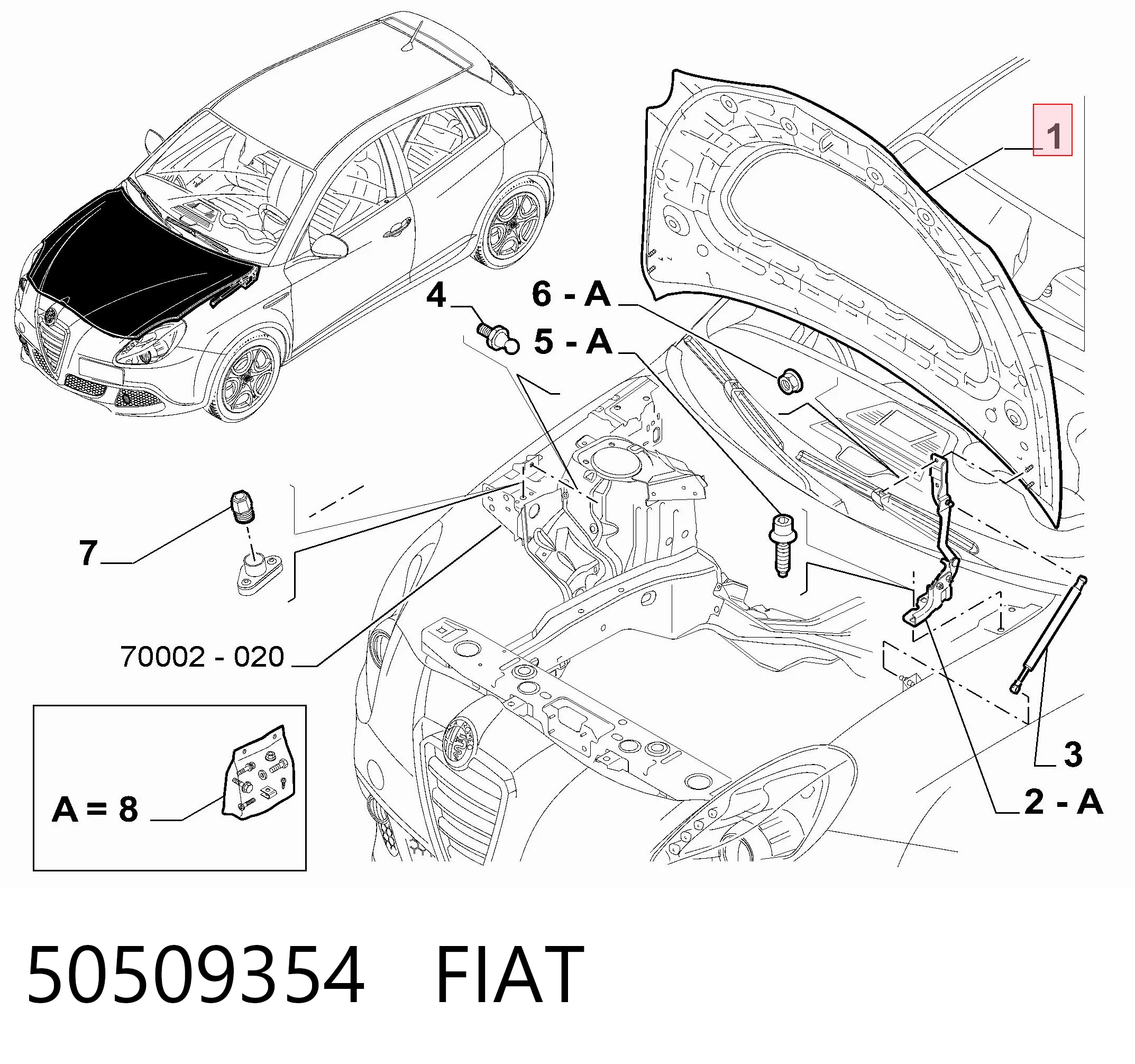 Maska silnika Alfa Romeo Giulietta hatchback (940) (2010 - 2020) cena, od 157,66 USD