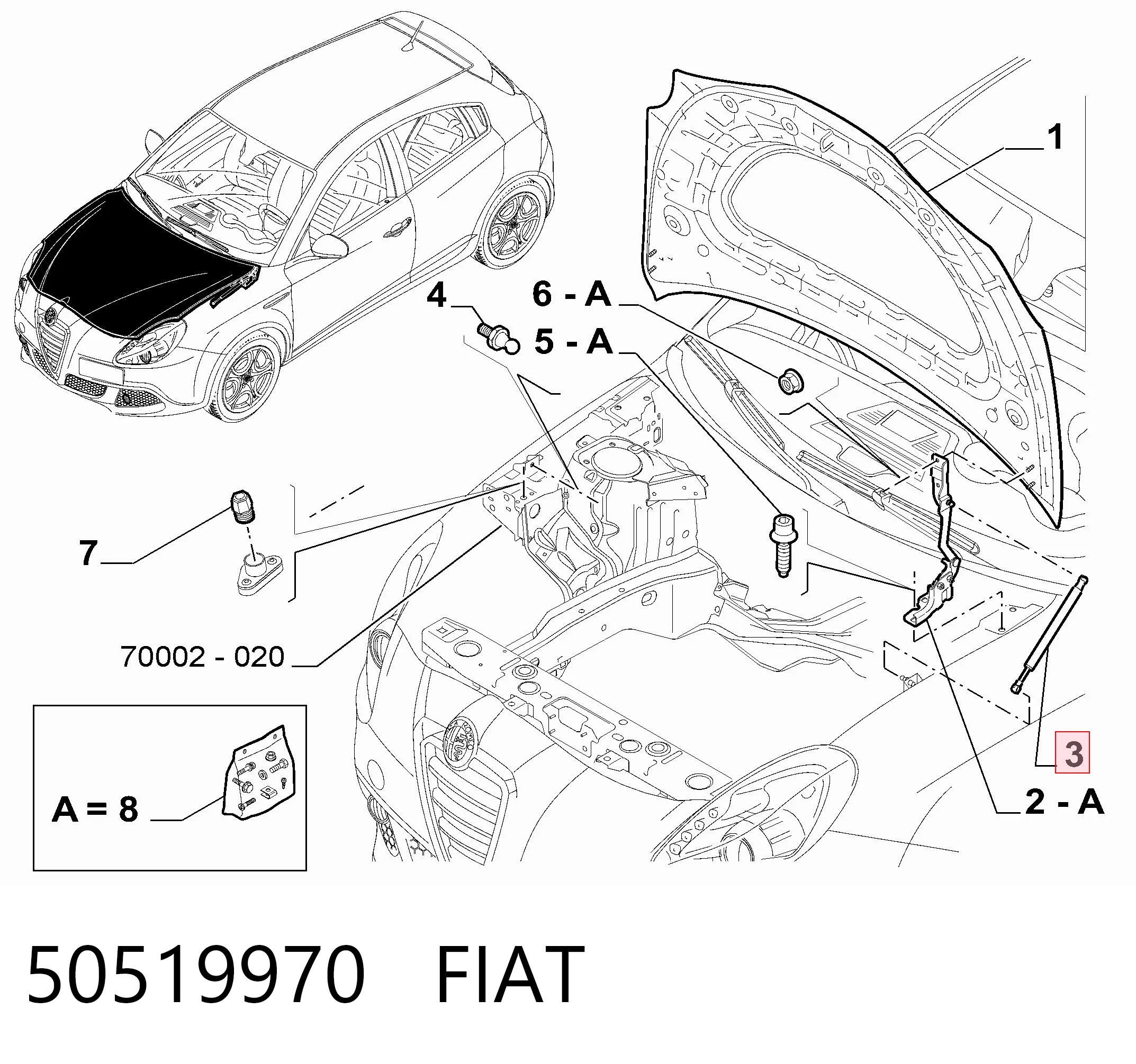 Amortyzator maski Alfa Romeo Giulietta hatchback (940) (2010 - 2020) cena, od 17,53 USD