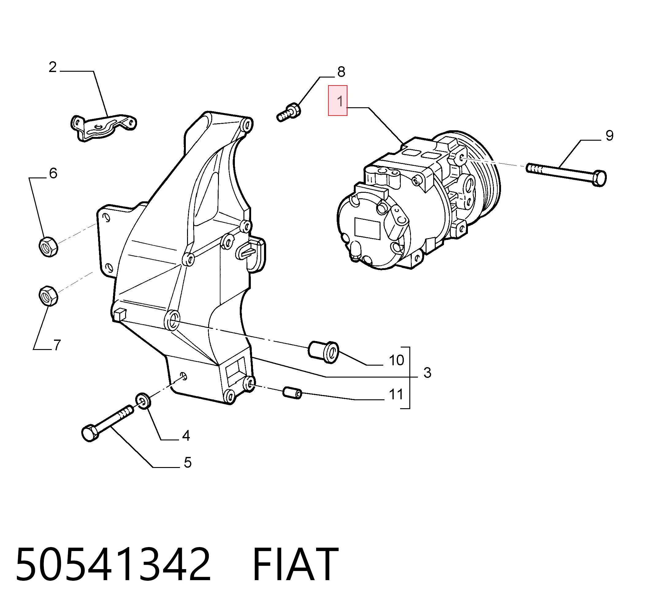 50541342 Fiat/Alfa/Lancia Sprężarka klimatyzacji