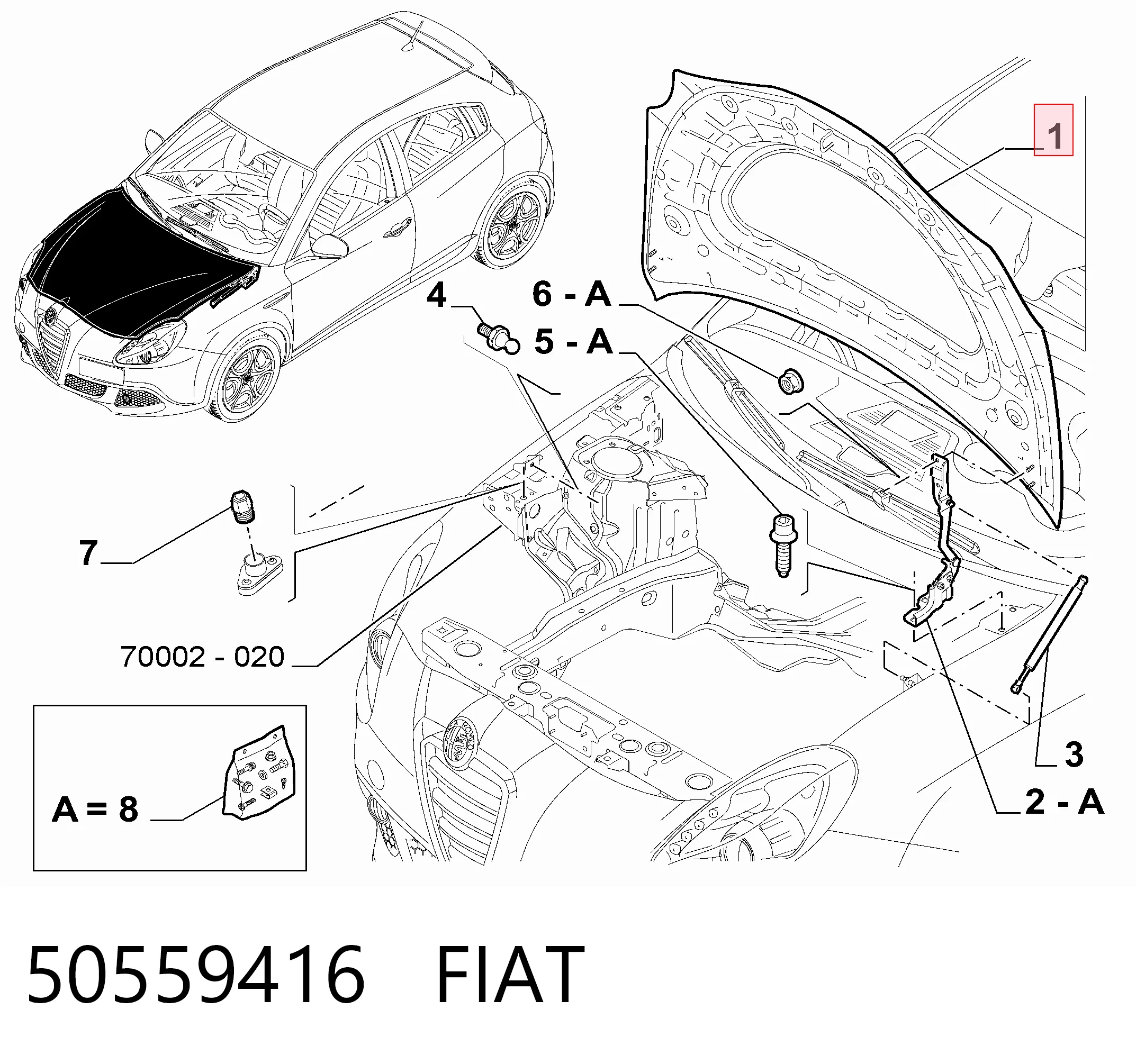 Maska silnika Alfa Romeo Giulietta hatchback (940) (2010 - 2020) cena, od 151,42 USD