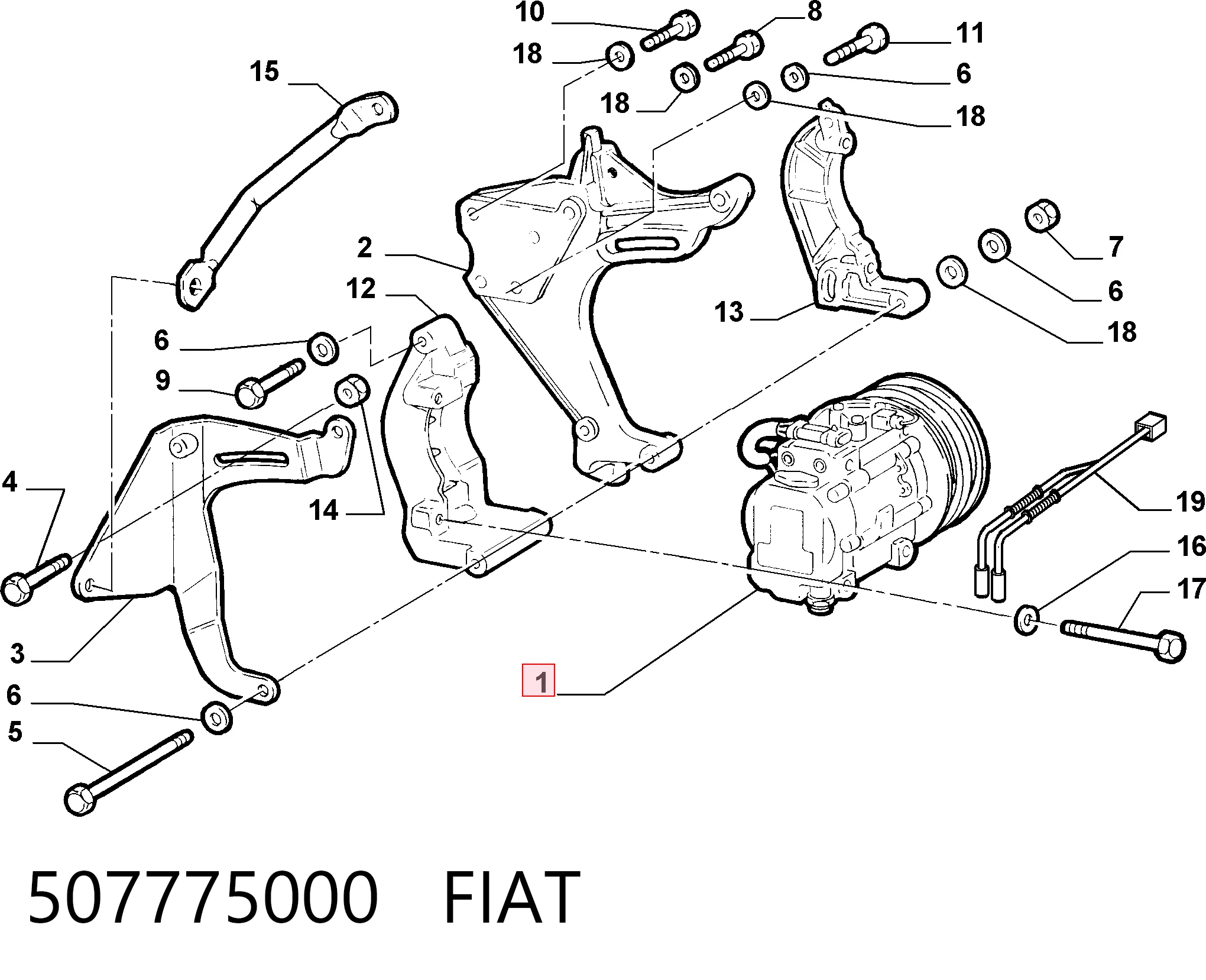 Sprężarka klimatyzacji do Fiat Punto I 176