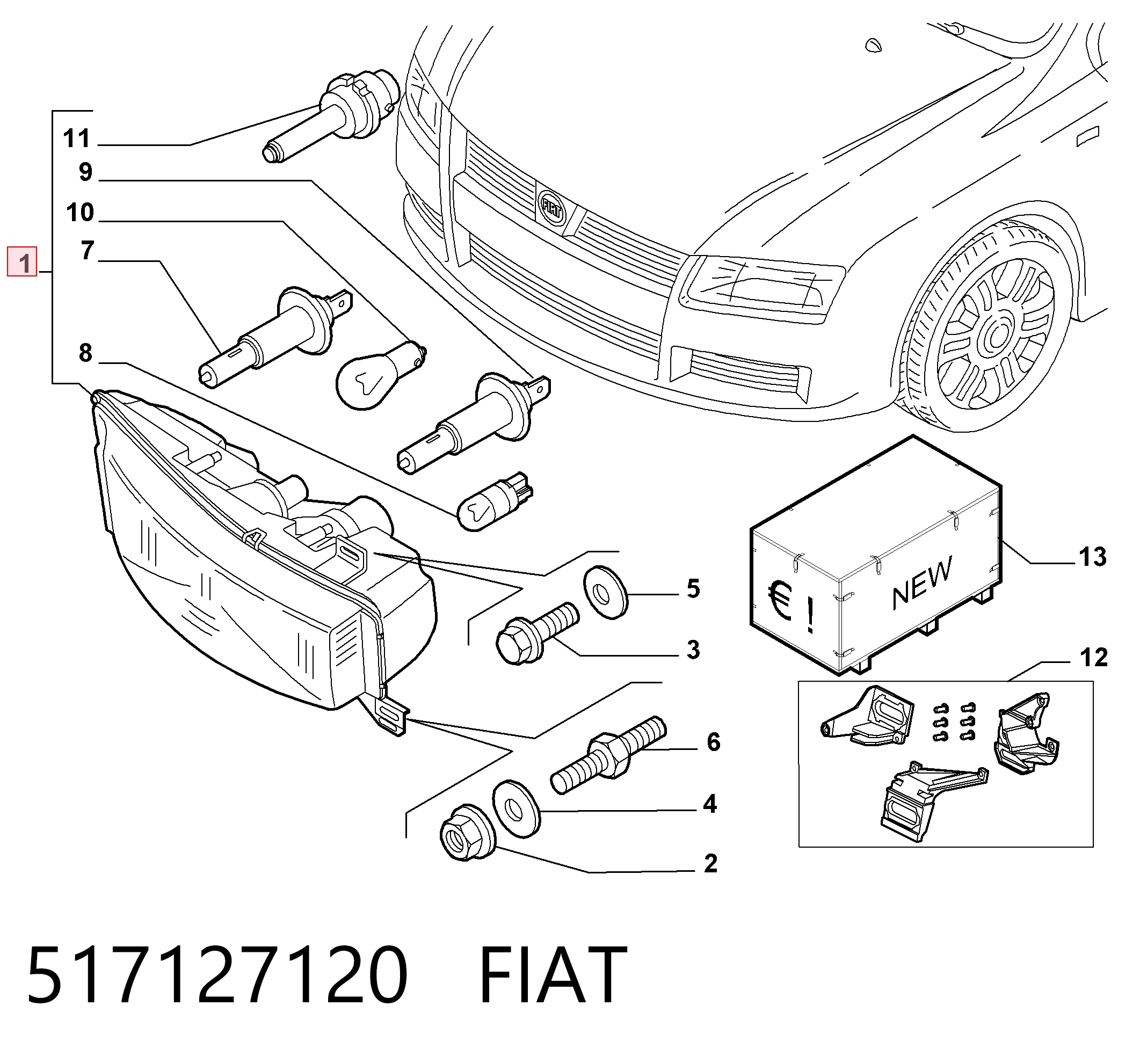 Reflektor lewy Fiat Stilo hatchback (192) (2001 - 2006) cena, od 71,18 USD