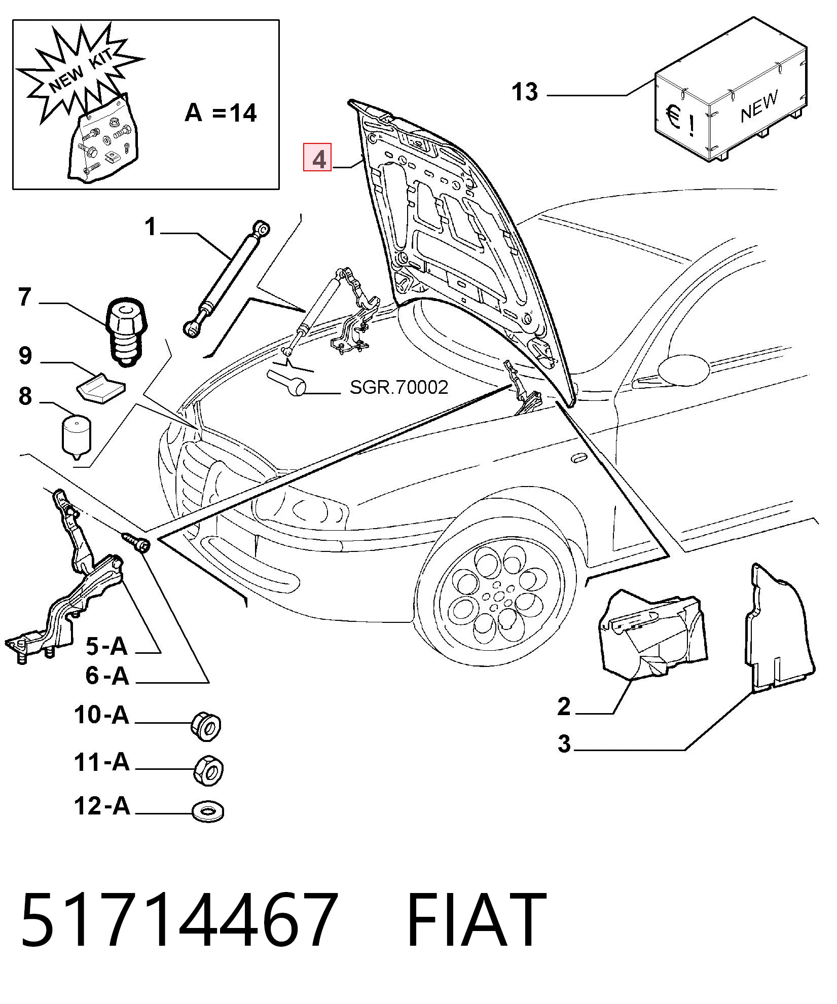 Maska silnika do Alfa Romeo 147  937