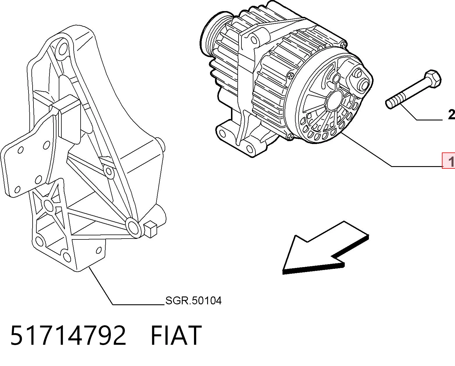 51714792 Fiat/Alfa/Lancia Alternator
