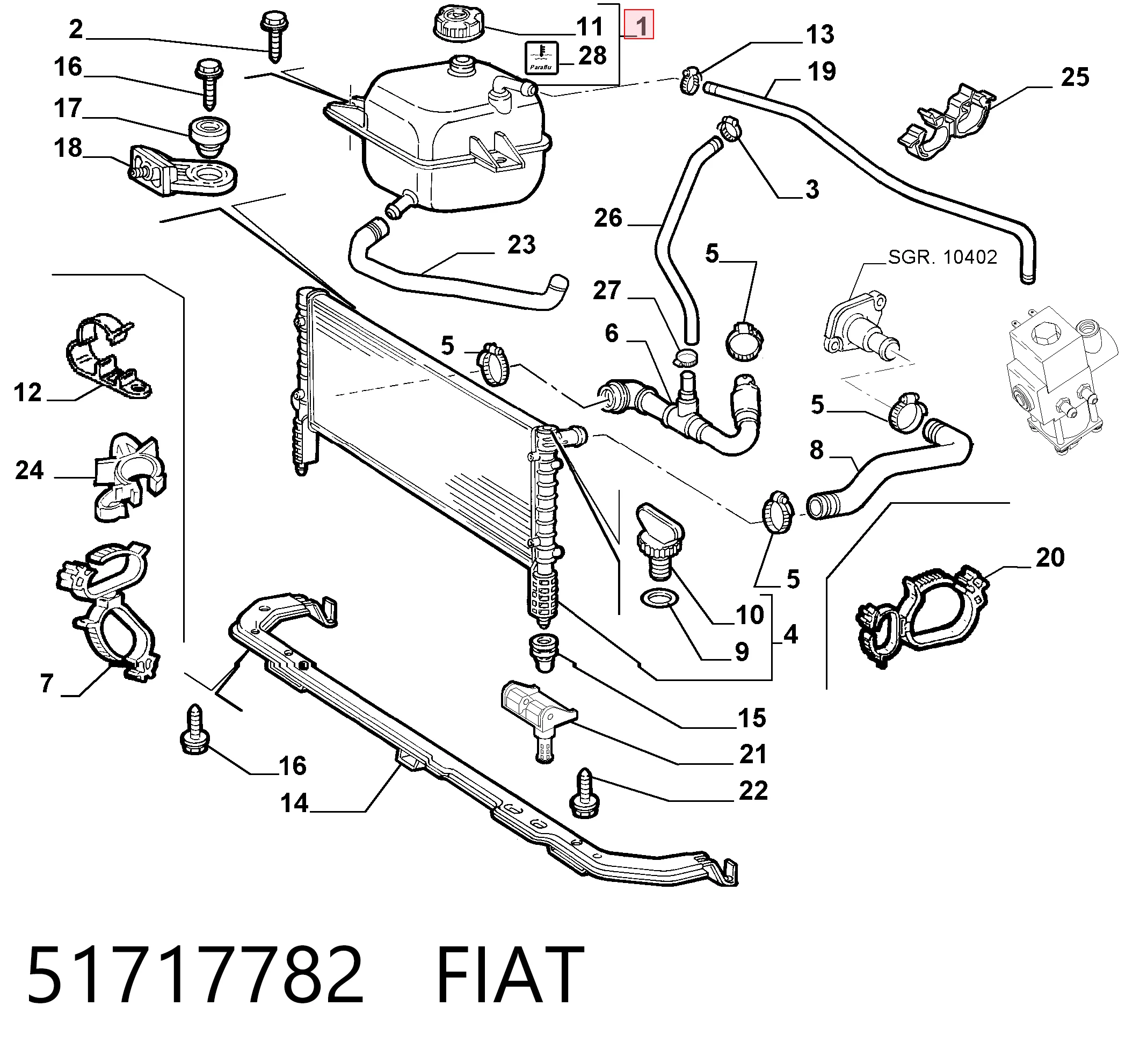 51717782 Fiat/Alfa/Lancia Zbiorniczek wyrównawczy układu chłodzenia