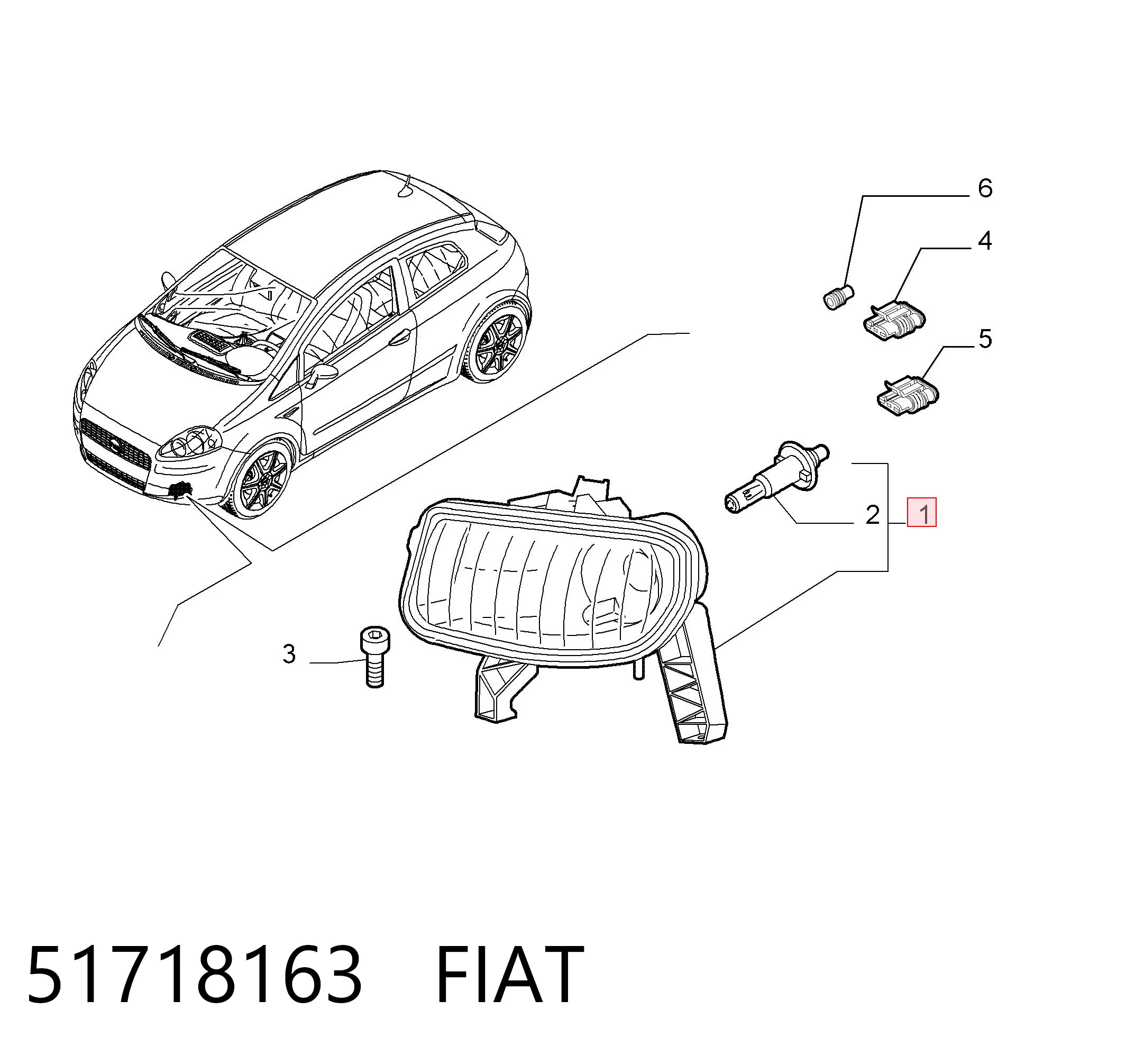 Do koszyka Lampa przeciwmgielna lewa Fiat Punto GRAND 199
