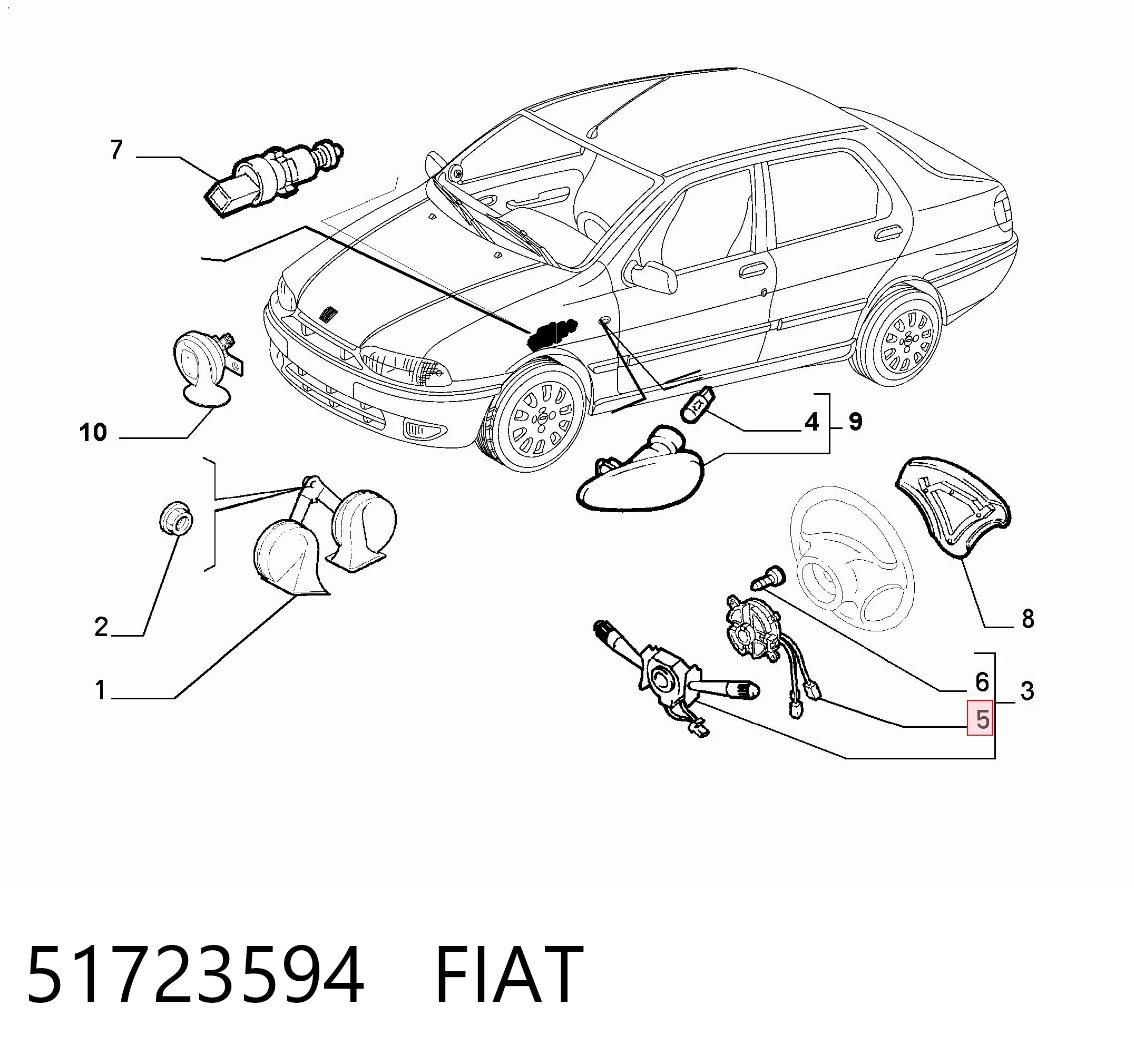Pierścień kontaktowy AIRBAG, taśma kierownicy  Fiat Ducato II awangarda (244) (2002 - 2006) cena, od 54,50 USD