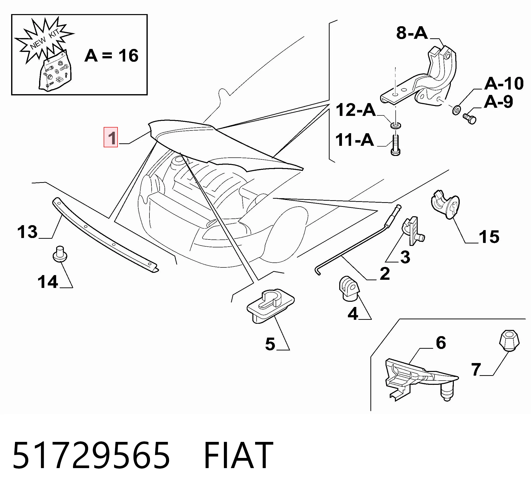 Maska silnika do Fiat Croma II 194