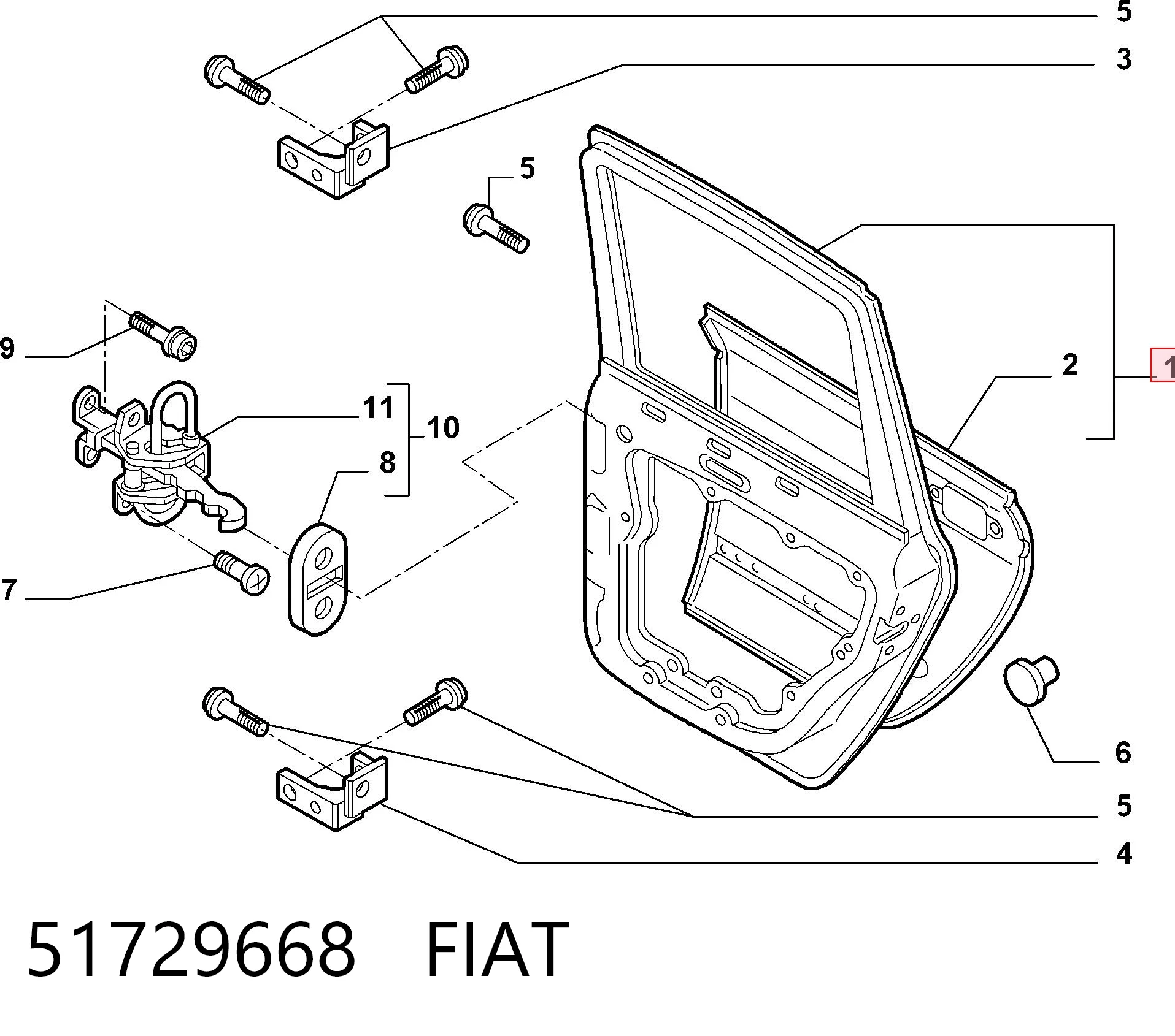 Drzwi tylne prawe do Fiat Croma II 194