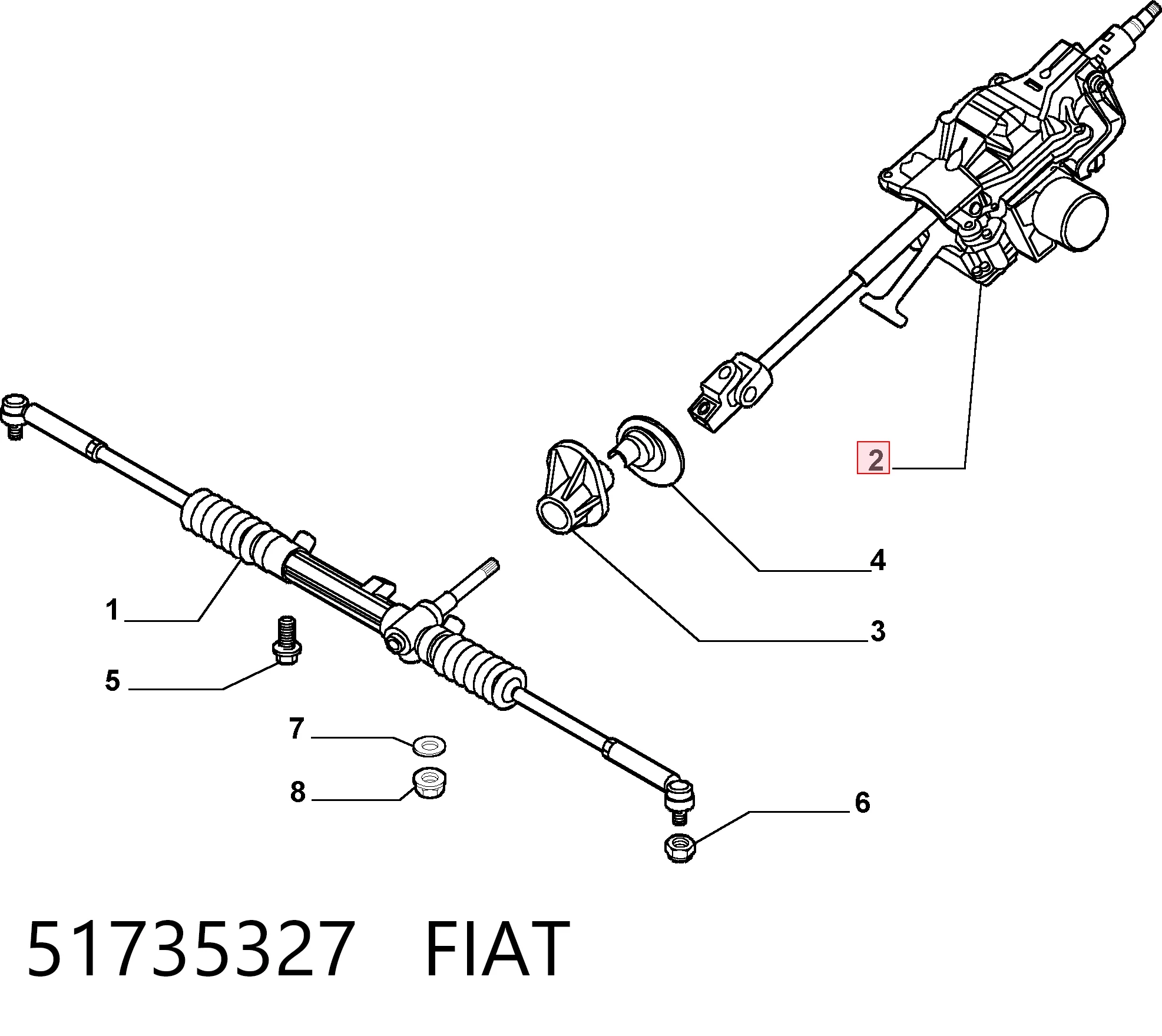 Do koszyka Kolumna (wał) kierownicza (kierownicy) Fiat Stilo  192