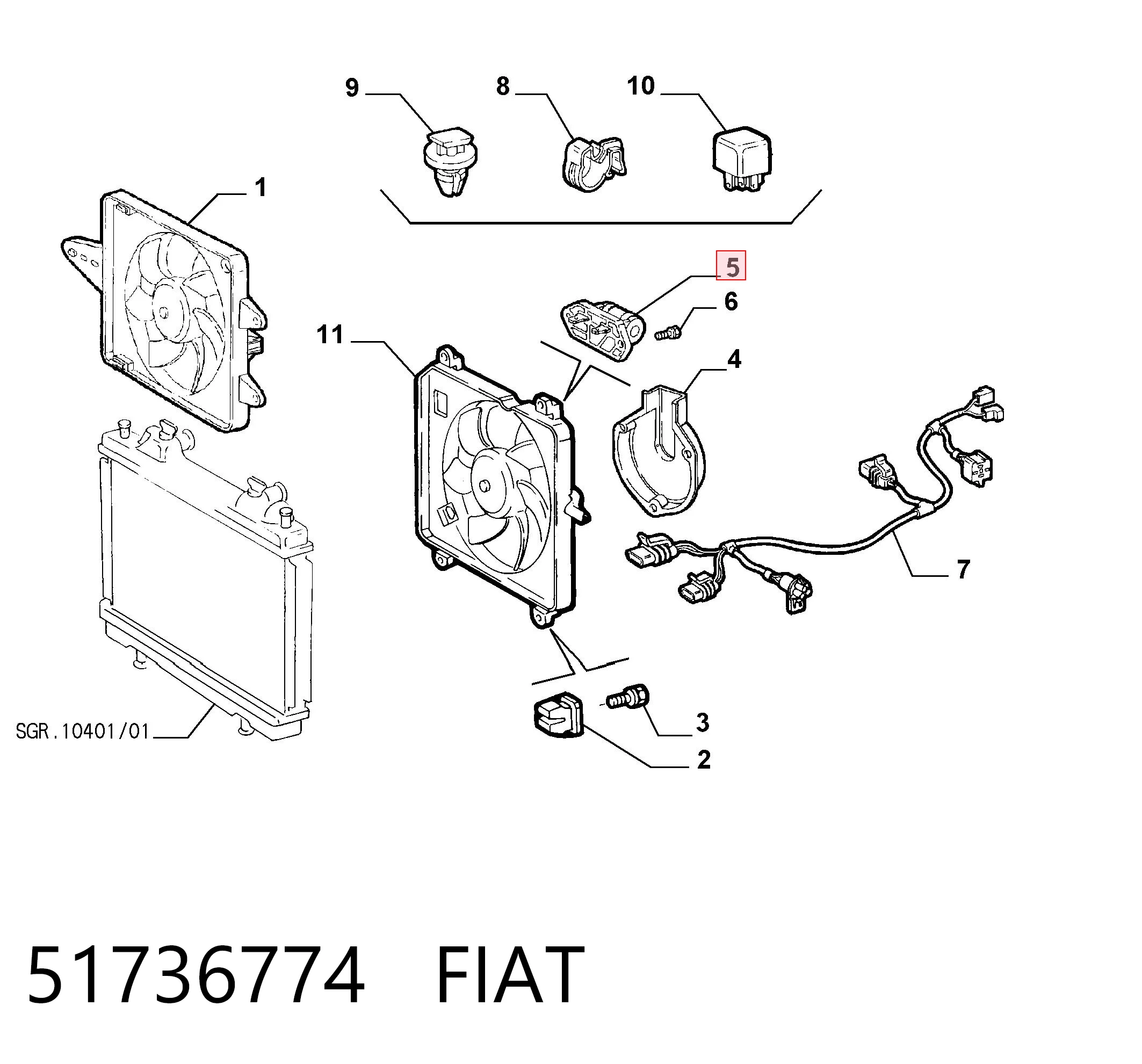 51736774 Fiat/Alfa/Lancia Rezystor wentylatora nagrzewnicy (ogrzewacza kabiny)