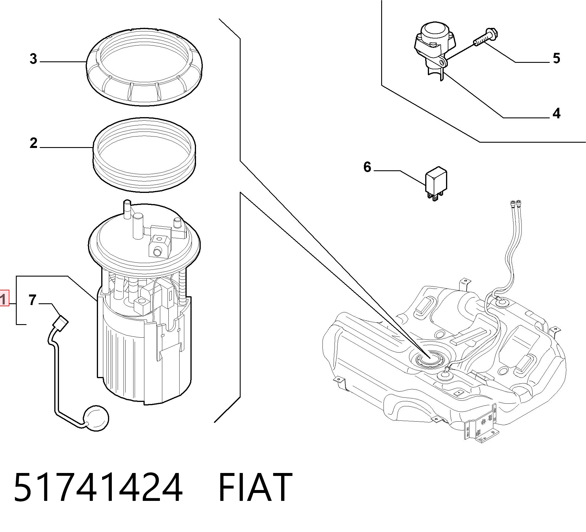 Moduł pompy paliwowej z czujnikiem poziomu paliwa Fiat Croma II kombi (194) (2005 - 2011) cena, od 88,96 USD