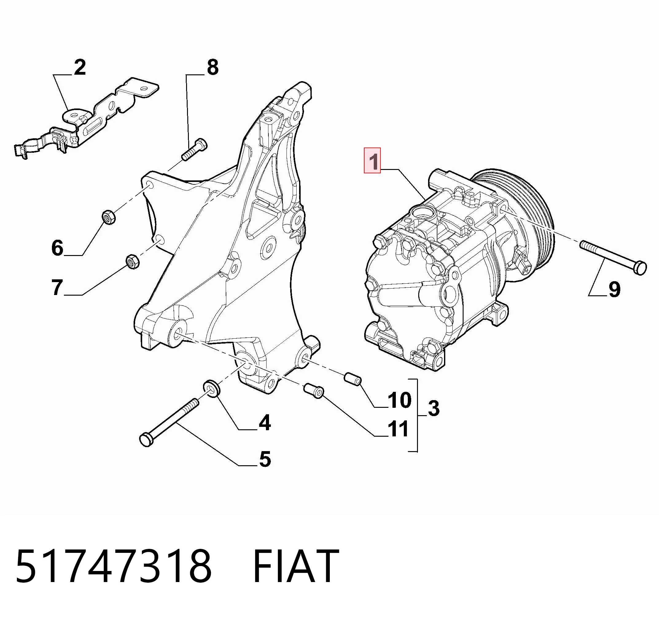 51747318 Fiat/Alfa/Lancia Sprężarka klimatyzacji