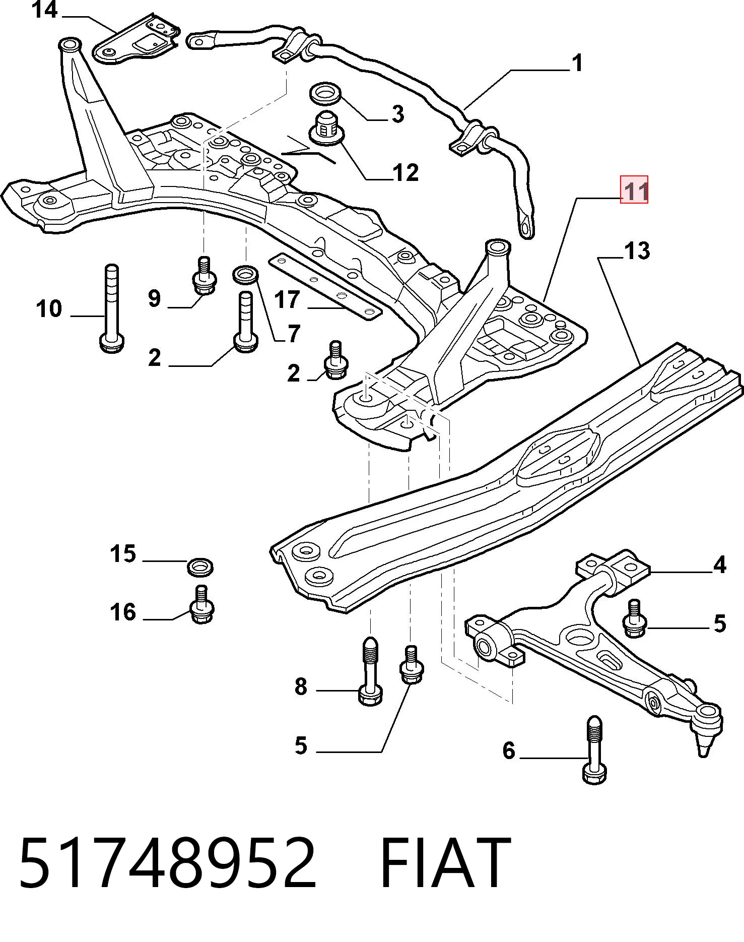 Korpus osi przedniej do Alfa Romeo 147  937