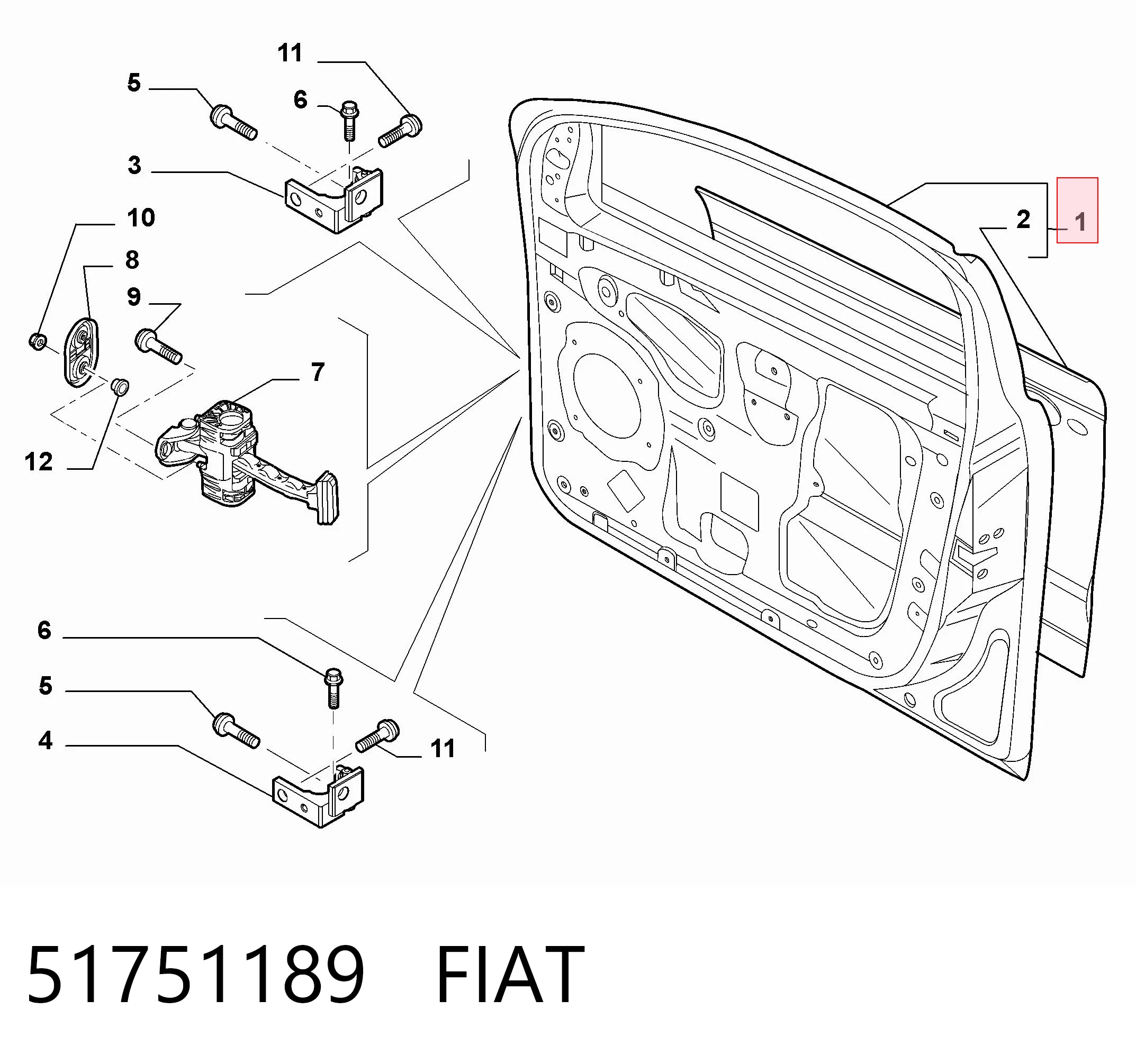 Drzwi przednie prawe do Fiat Bravo II 198