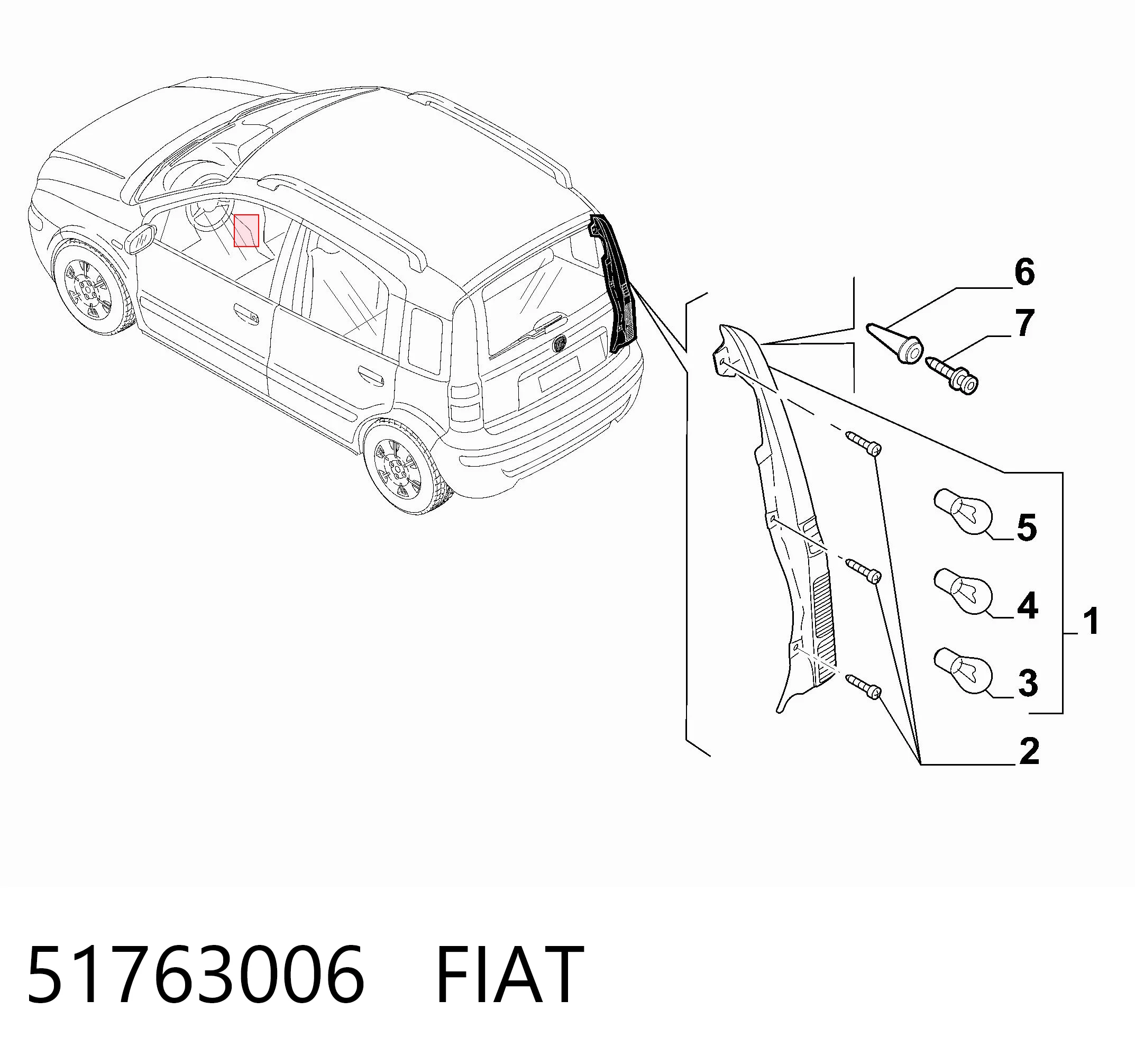 Do koszyka Lampa zespolona tylna prawa Fiat Panda II 169A