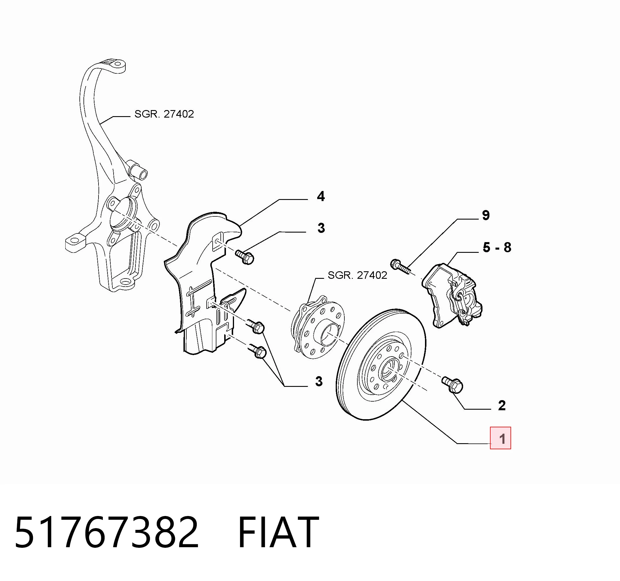 51767382 Fiat/Alfa/Lancia Tarcza hamulcowa przednia