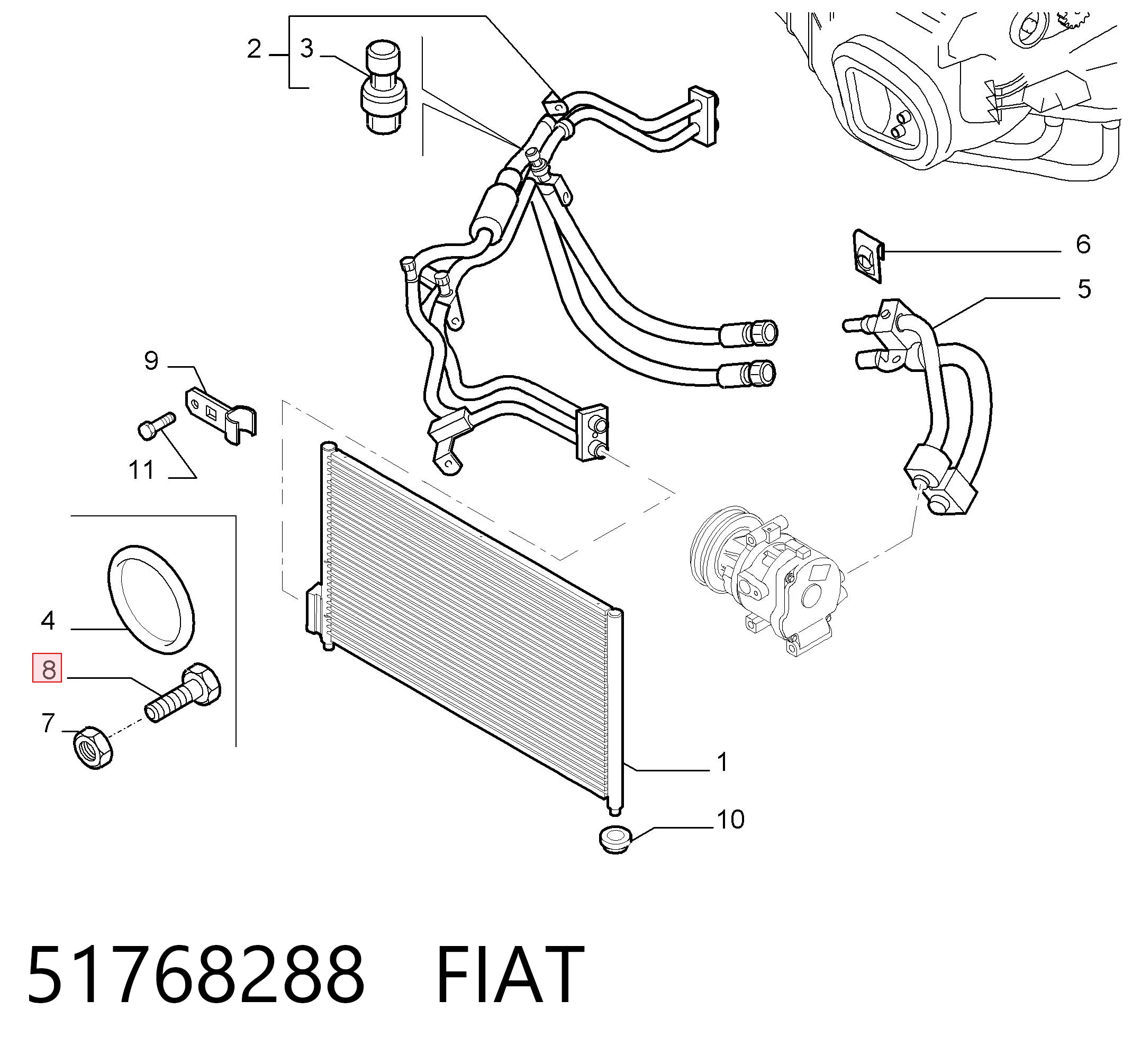51768288 Fiat/Alfa/Lancia Czujnik ciśnienia bezwzględnego klimatyzacji