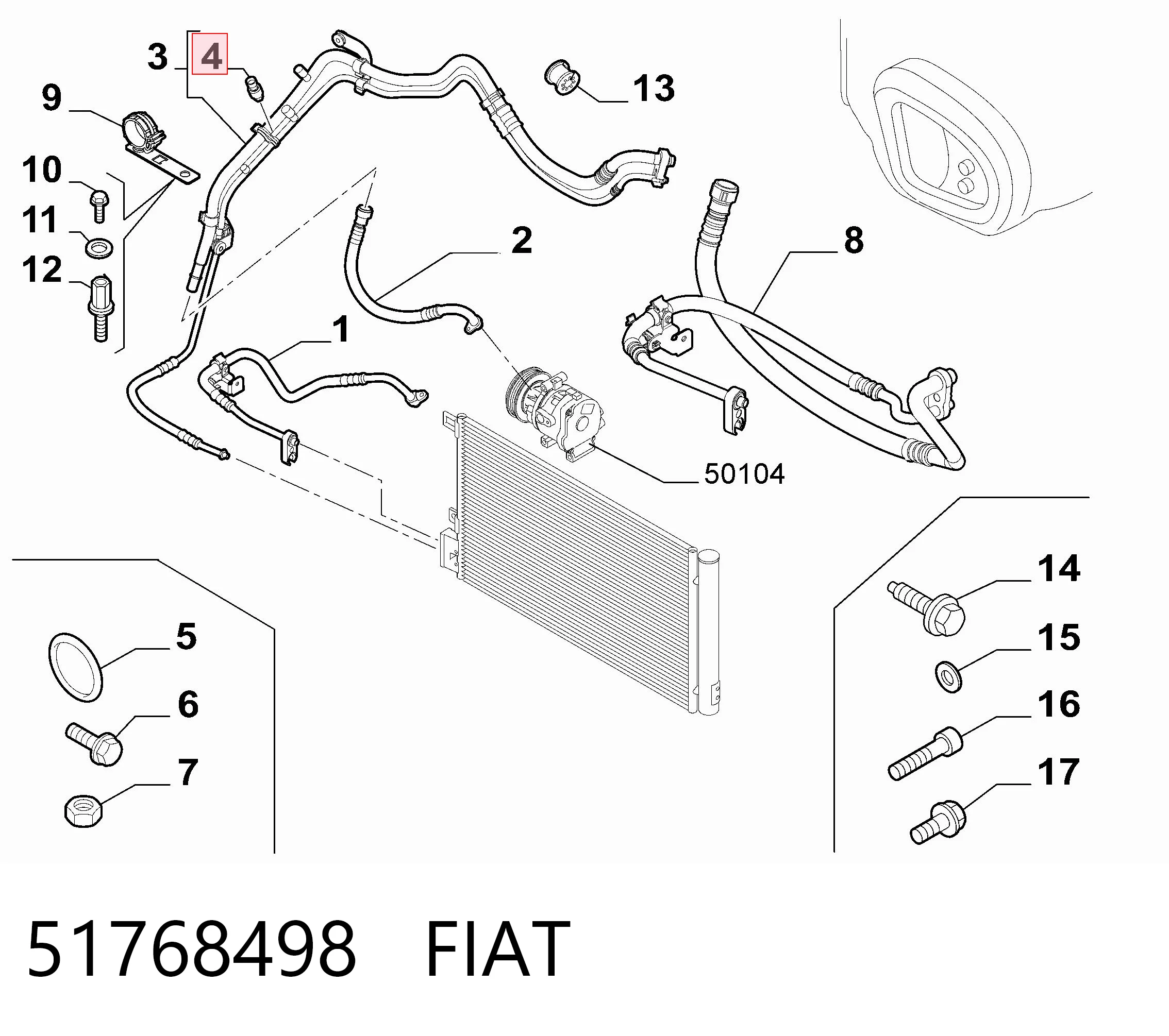 51768498 Fiat/Alfa/Lancia Czujnik ciśnienia bezwzględnego klimatyzacji