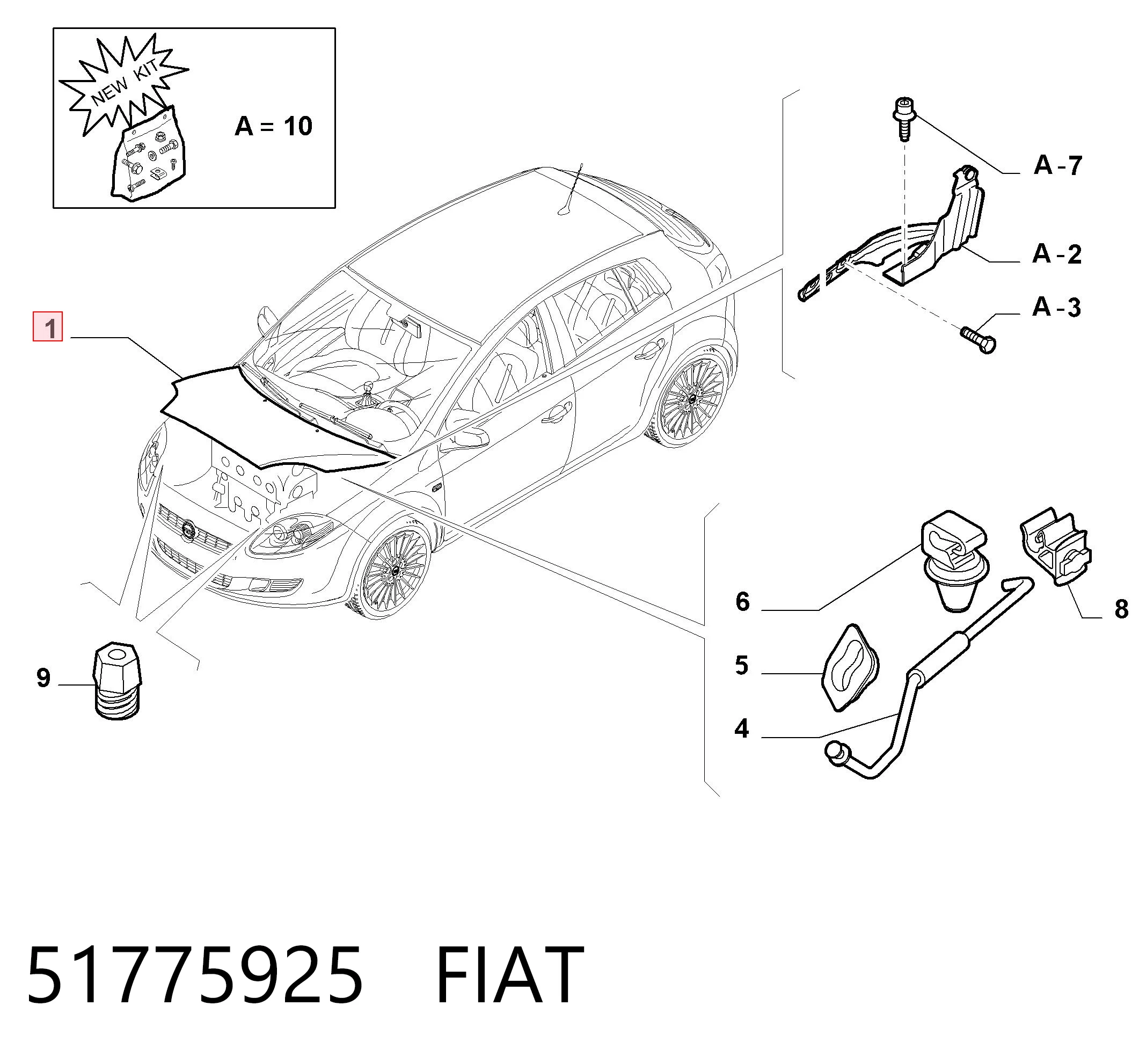 Maska silnika do Fiat Bravo II 198