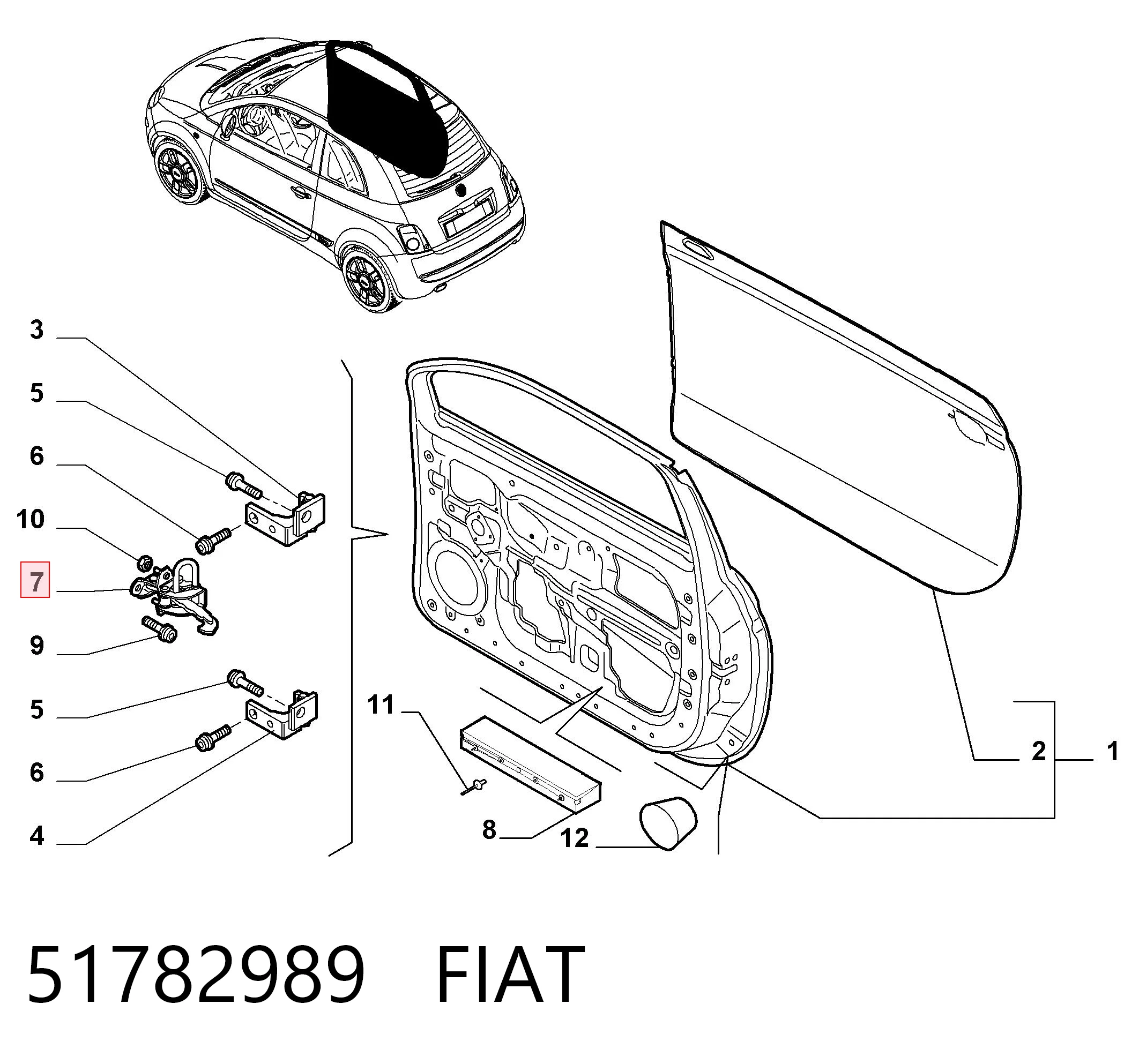 51782989 Fiat/Alfa/Lancia Ogranicznik drzwi przedni