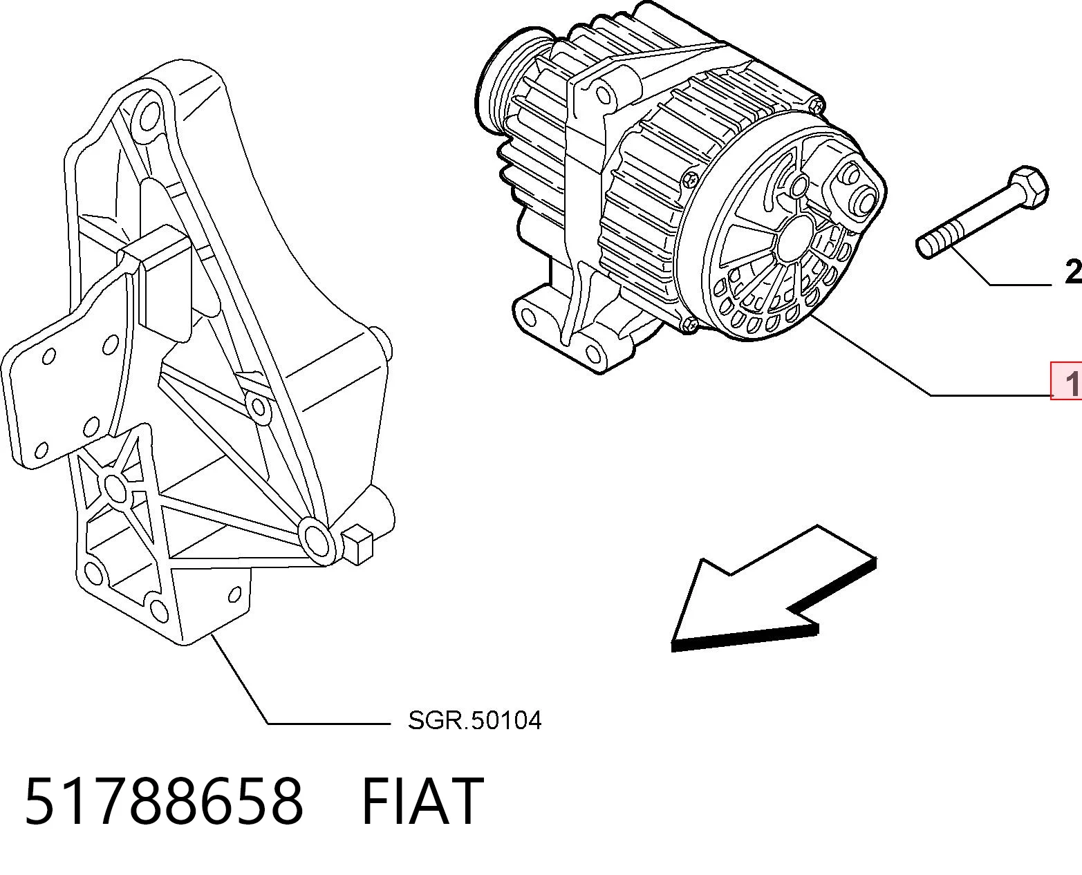 51788658 Fiat/Alfa/Lancia Alternator