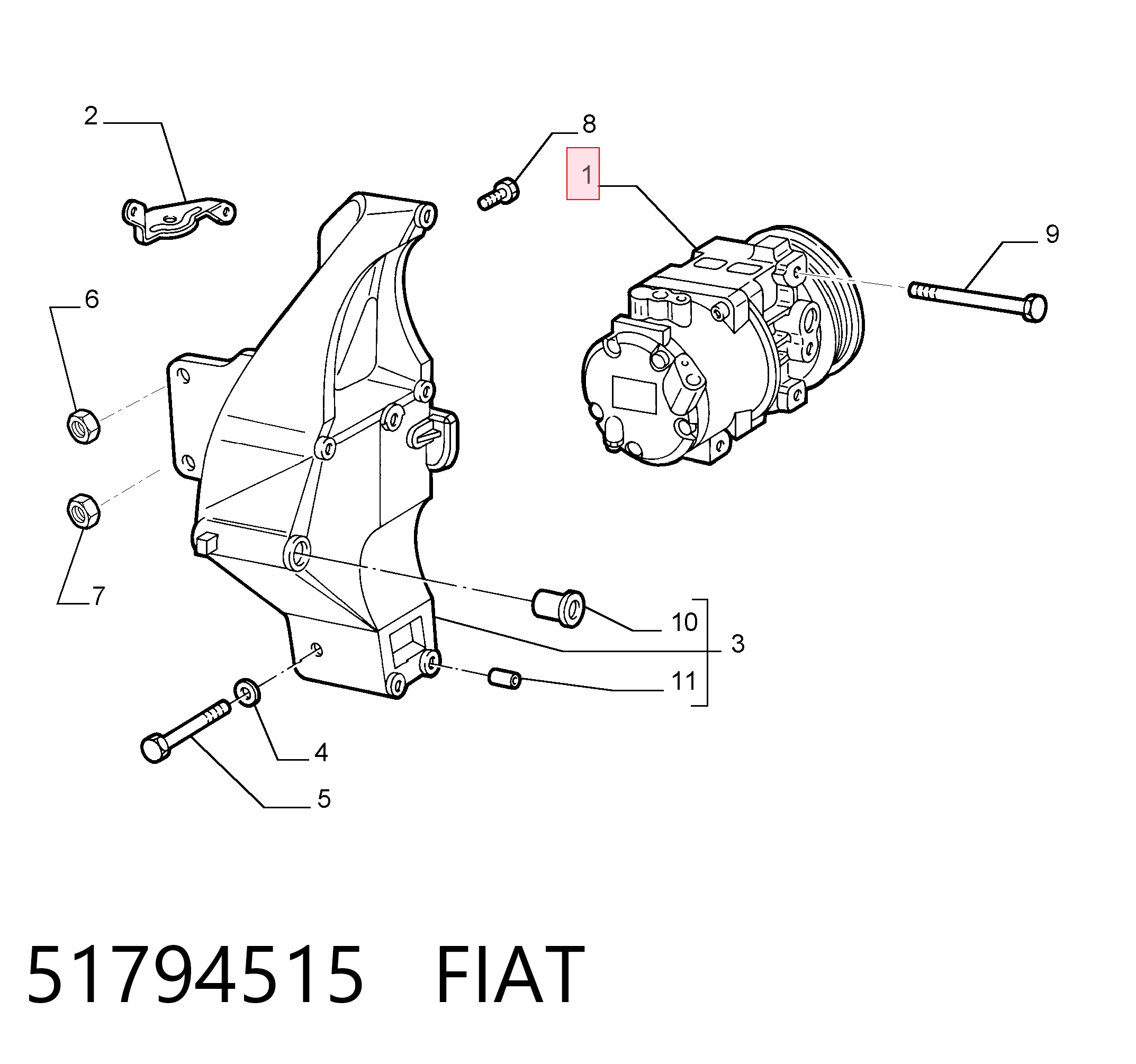 51794515 Fiat/Alfa/Lancia Sprężarka klimatyzacji
