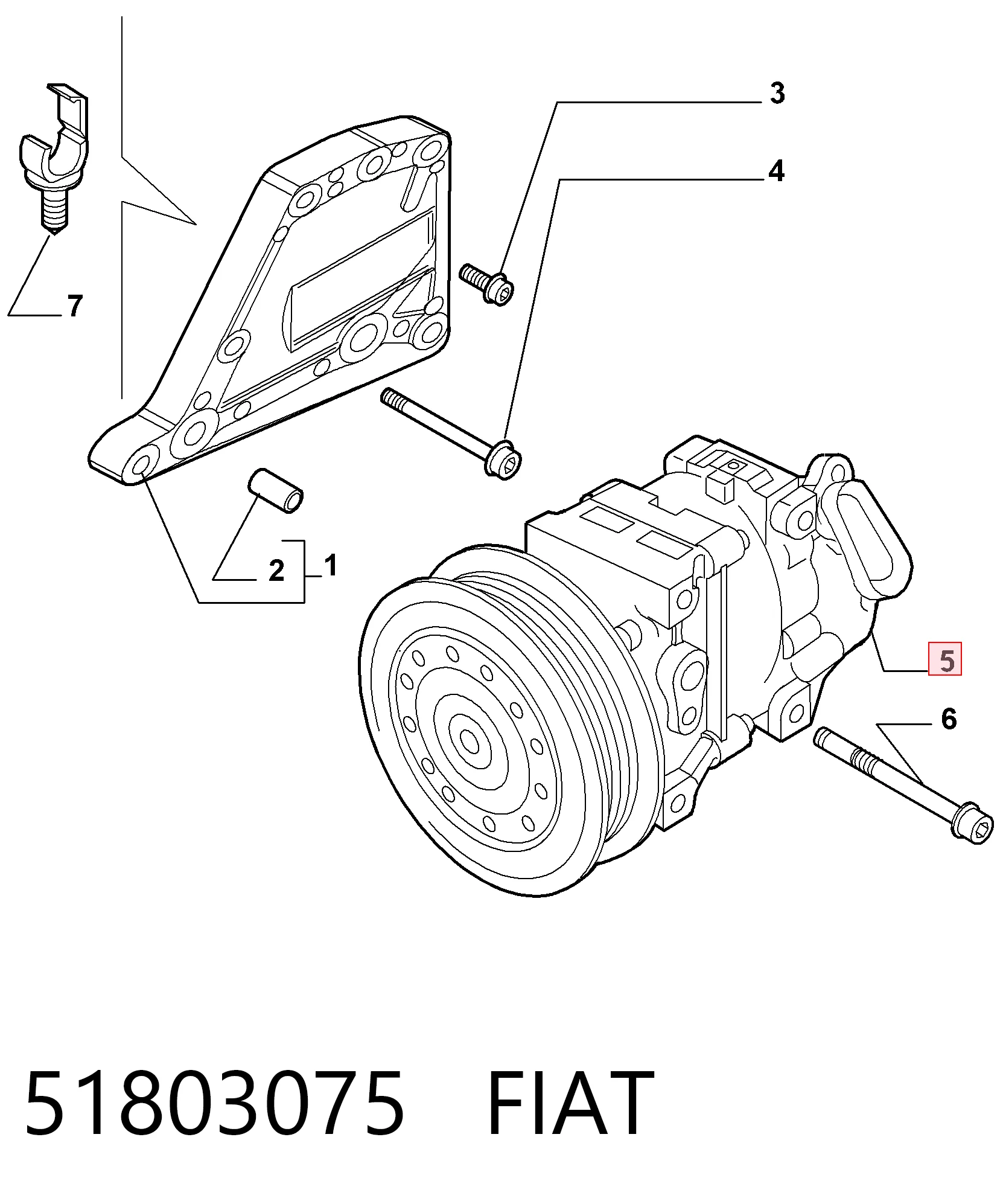 51803075 Fiat/Alfa/Lancia Sprężarka klimatyzacji