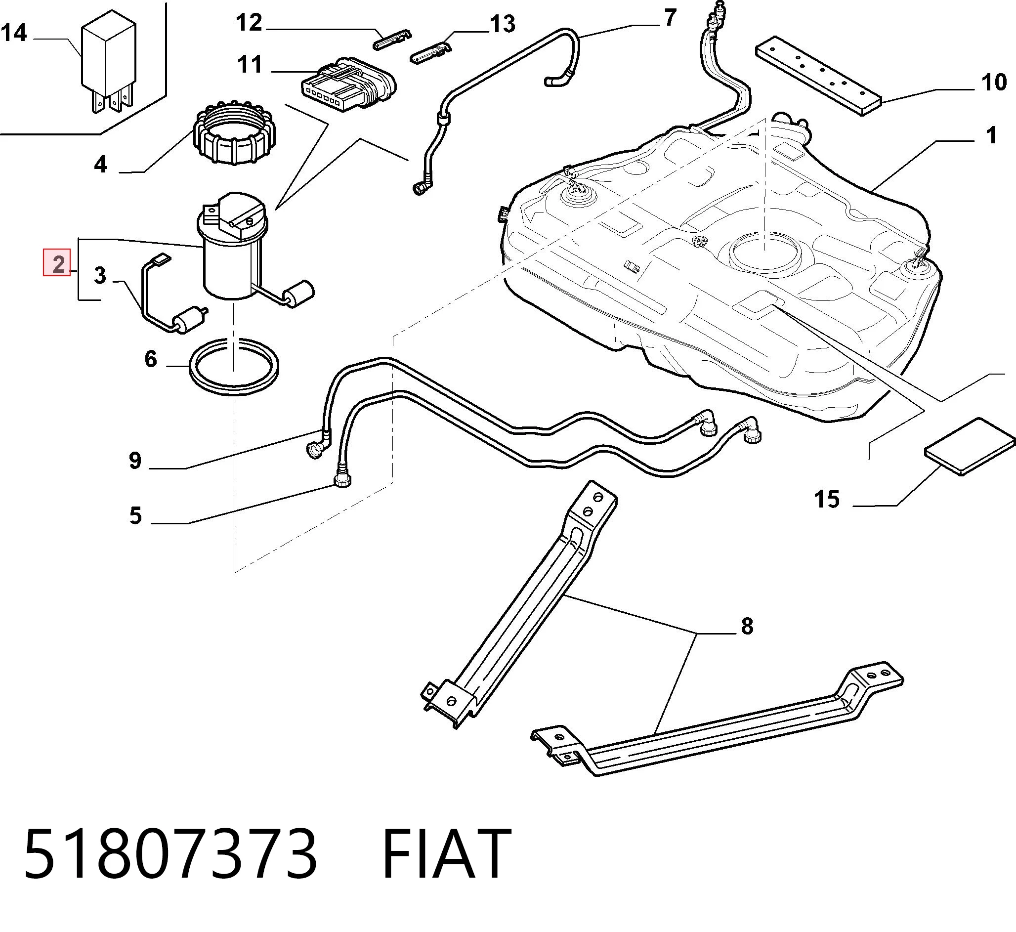 51807373 Fiat/Alfa/Lancia Moduł pompy paliwowej z czujnikiem poziomu paliwa