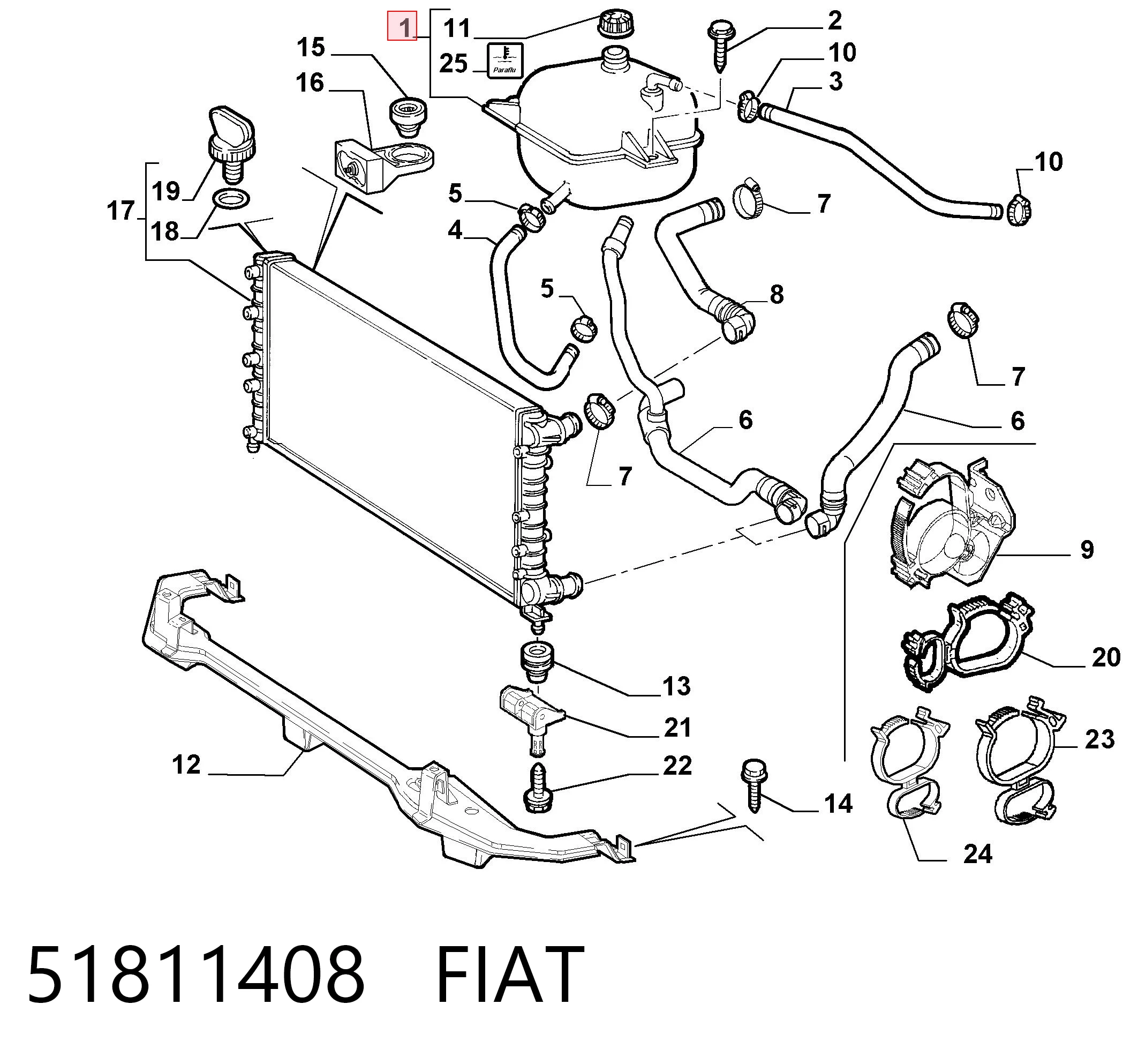 51811408 Fiat/Alfa/Lancia Zbiorniczek wyrównawczy układu chłodzenia