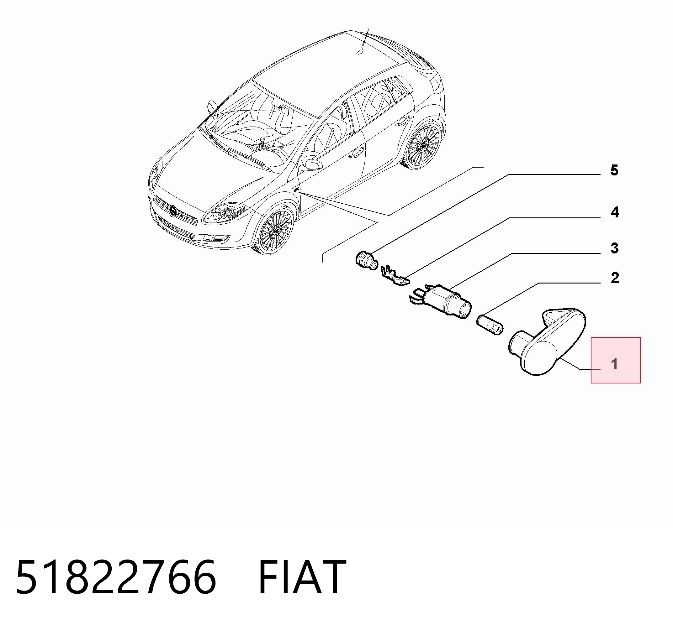 Powtarzacz kierunkowskazu na błotniku Fiat Bravo II