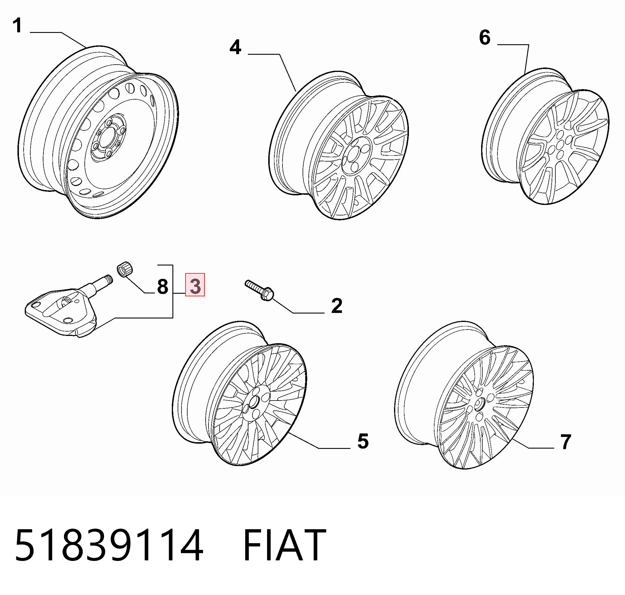 Czujnik ciśnienia w oponach do Fiat Croma II 194