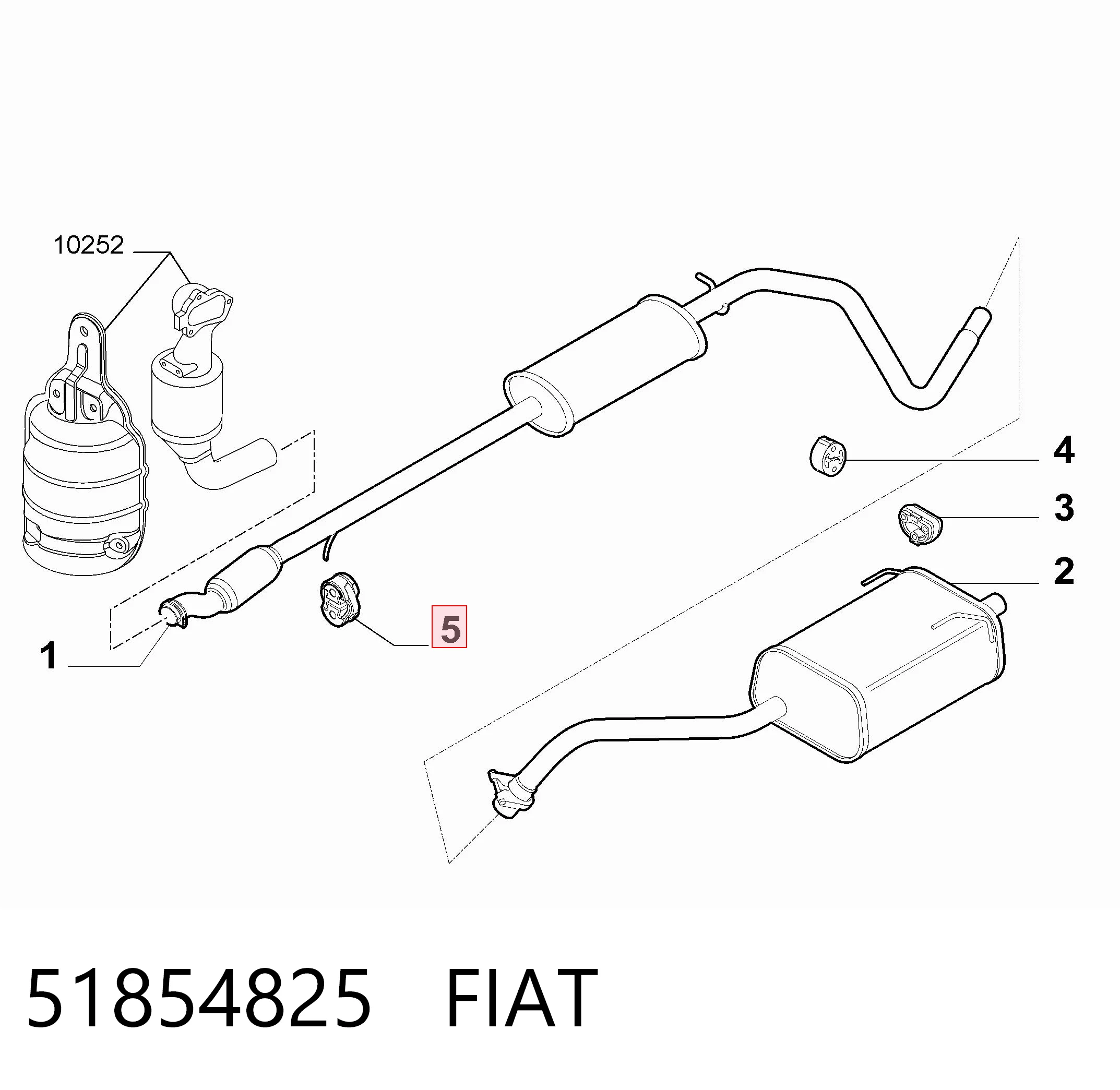 51854825 Fiat/Alfa/Lancia Poduszka mocowania tłumika