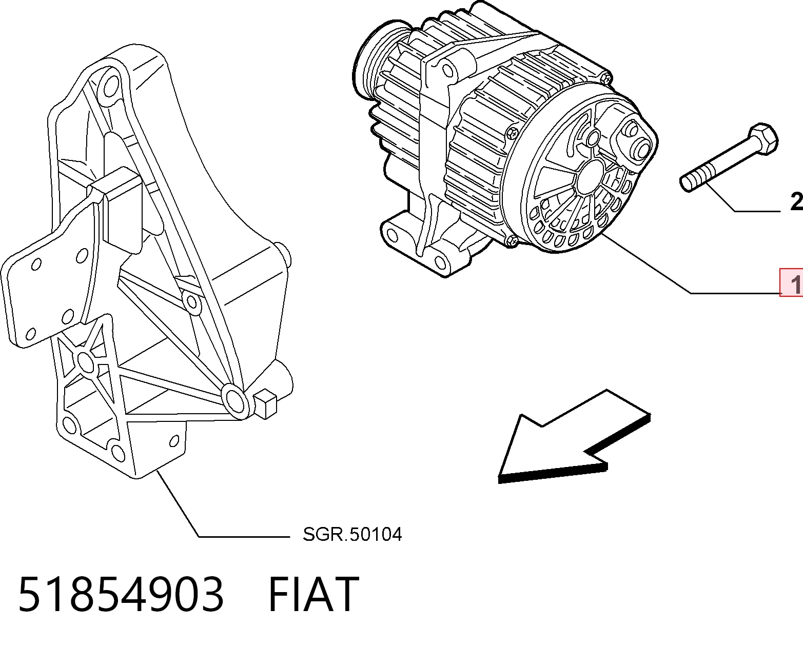 51854903 Fiat/Alfa/Lancia Alternator